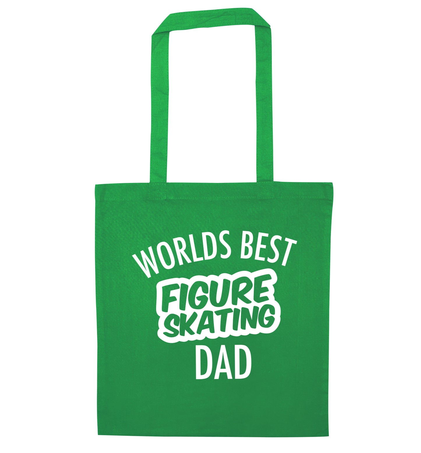 Worlds best figure skating dad green tote bag