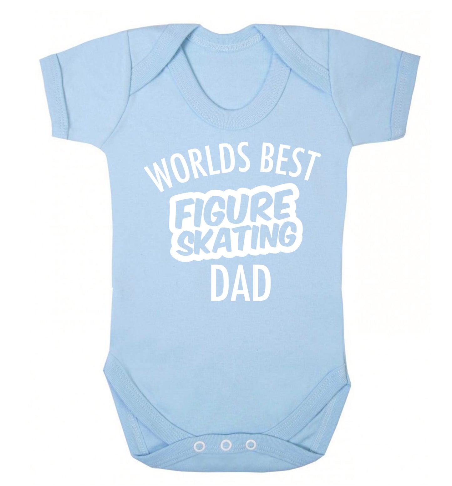 Worlds best figure skating dad Baby Vest pale blue 18-24 months
