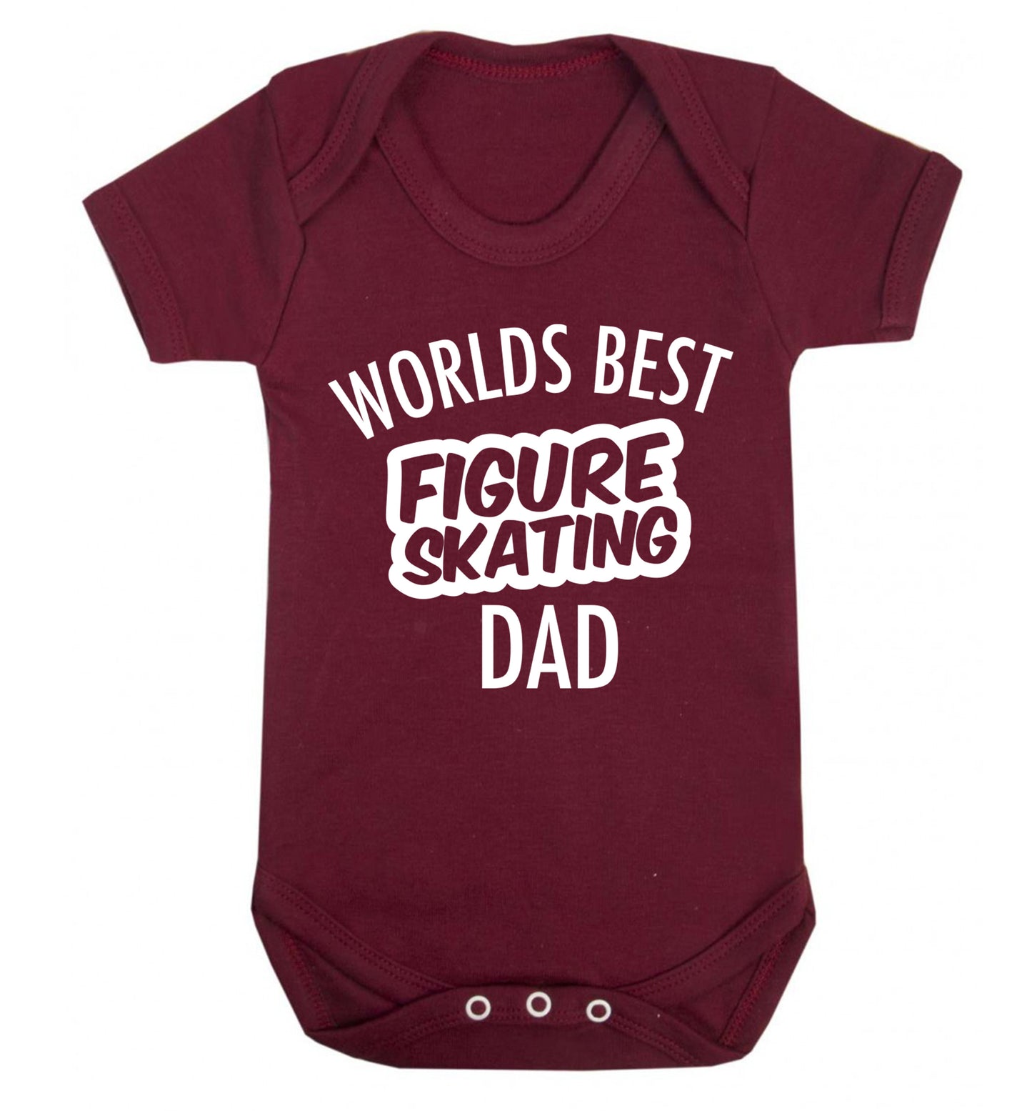 Worlds best figure skating dad Baby Vest maroon 18-24 months