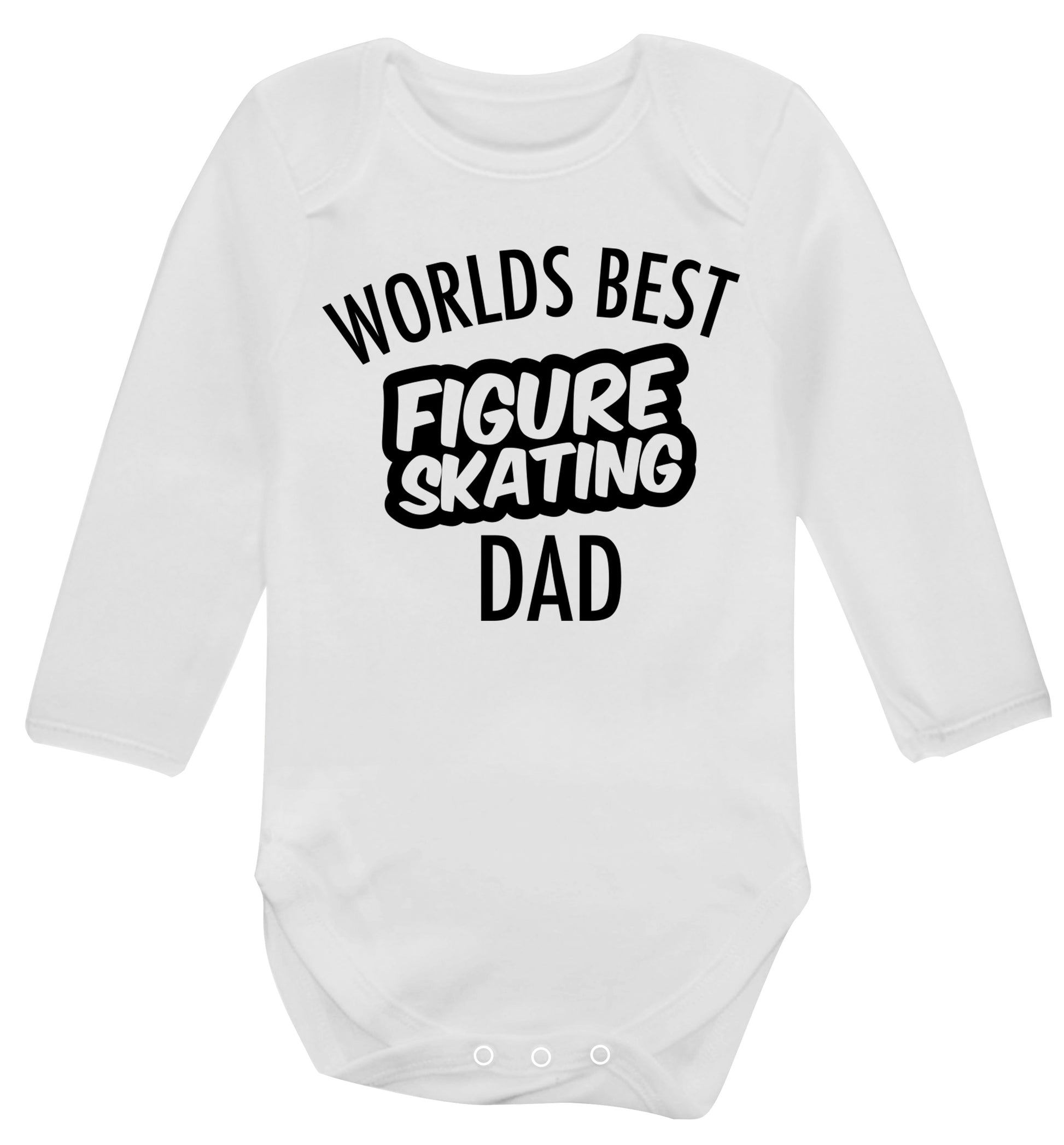 Worlds best figure skating dad Baby Vest long sleeved white 6-12 months