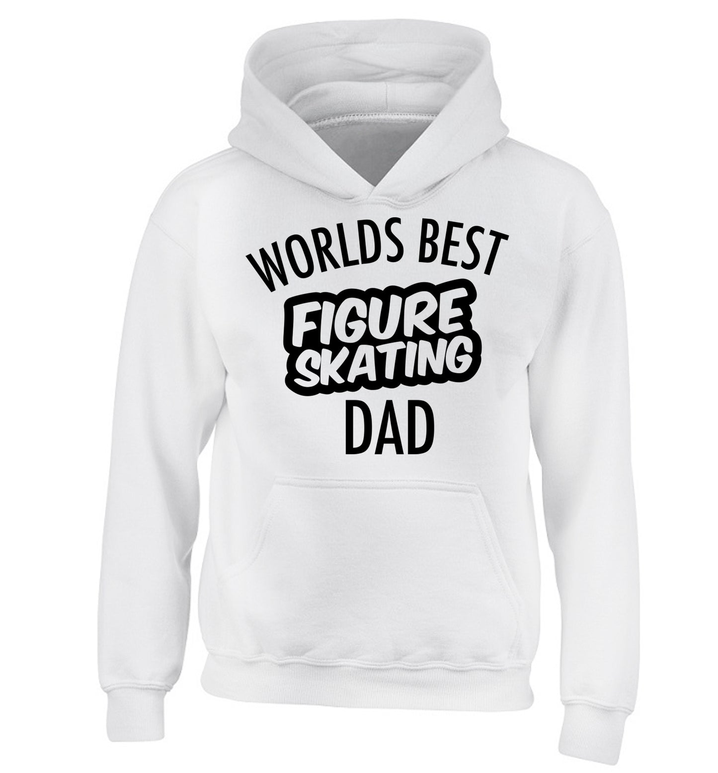 Worlds best figure skating dad children's white hoodie 12-14 Years