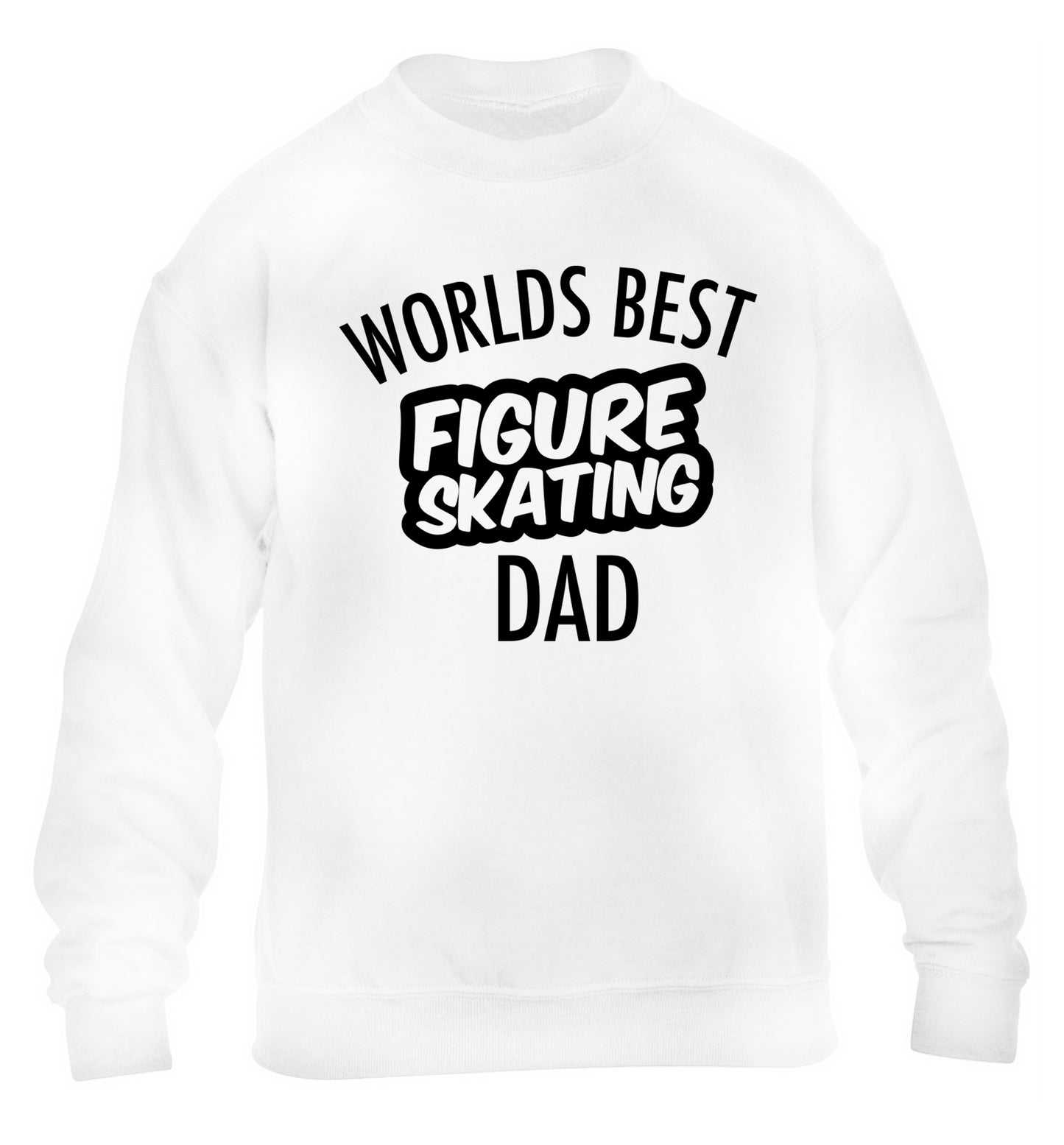 Worlds best figure skating dad children's white sweater 12-14 Years
