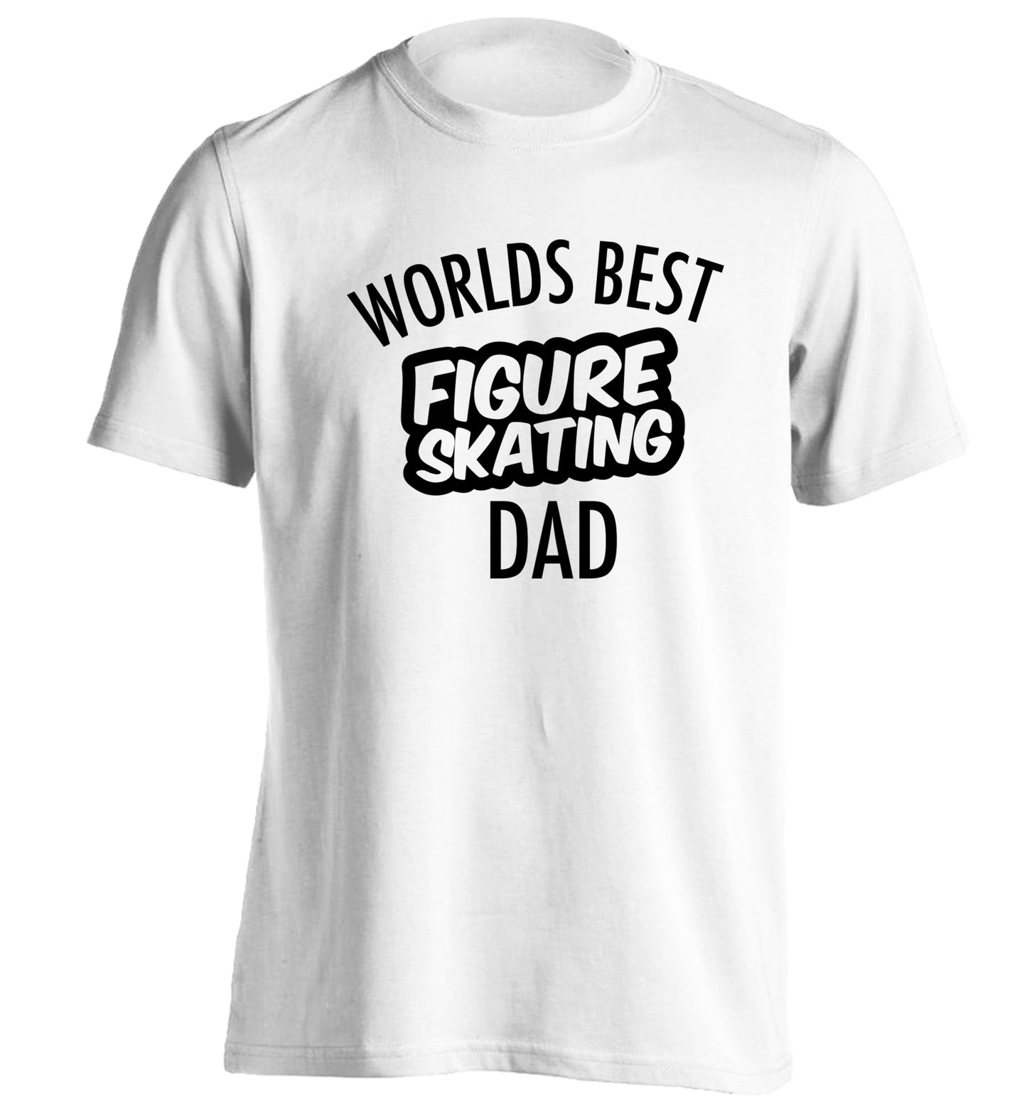 Worlds best figure skating dad adults unisexwhite Tshirt 2XL