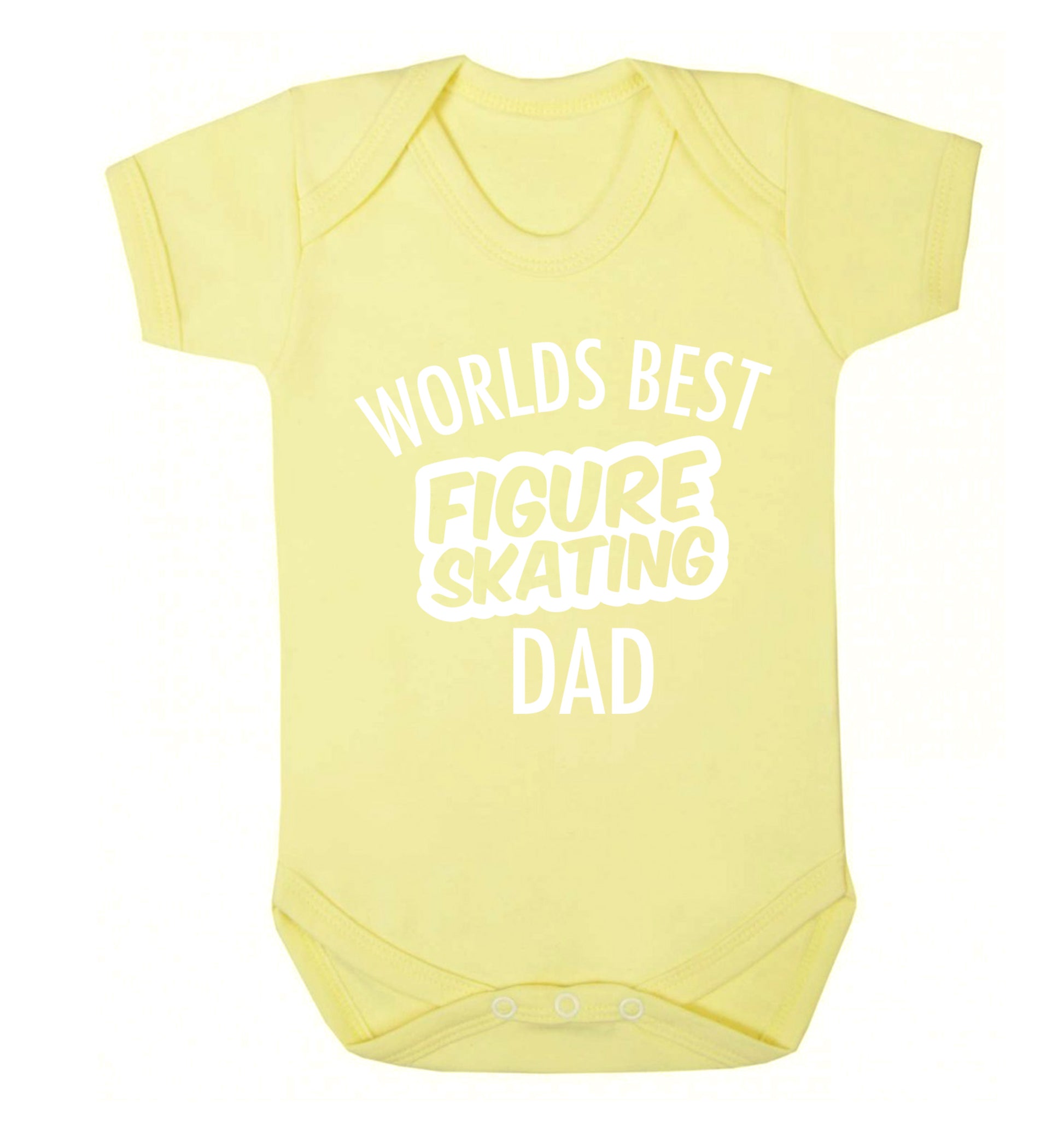 Worlds best figure skating dad Baby Vest pale yellow 18-24 months