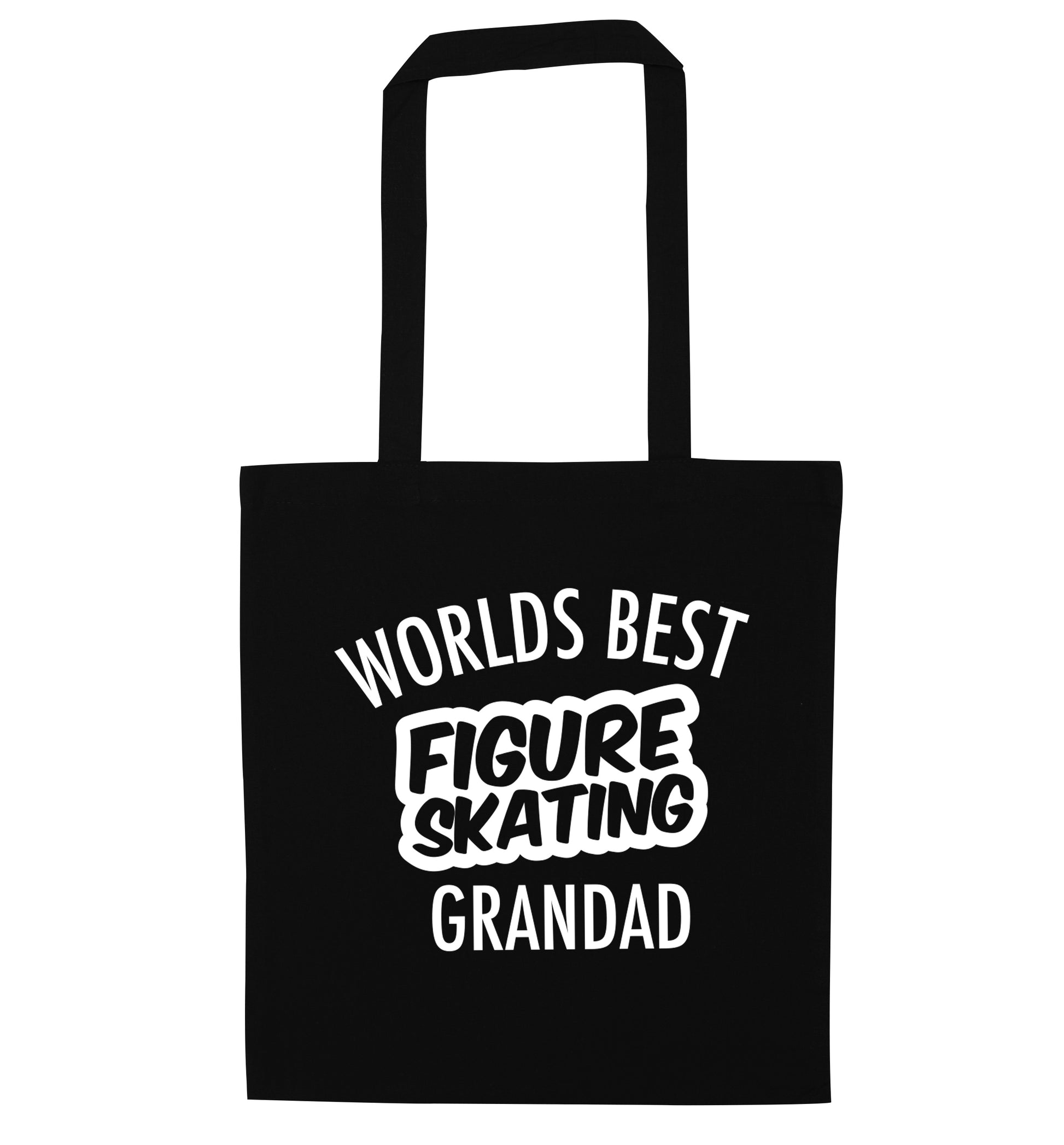 Worlds best figure skating grandad black tote bag