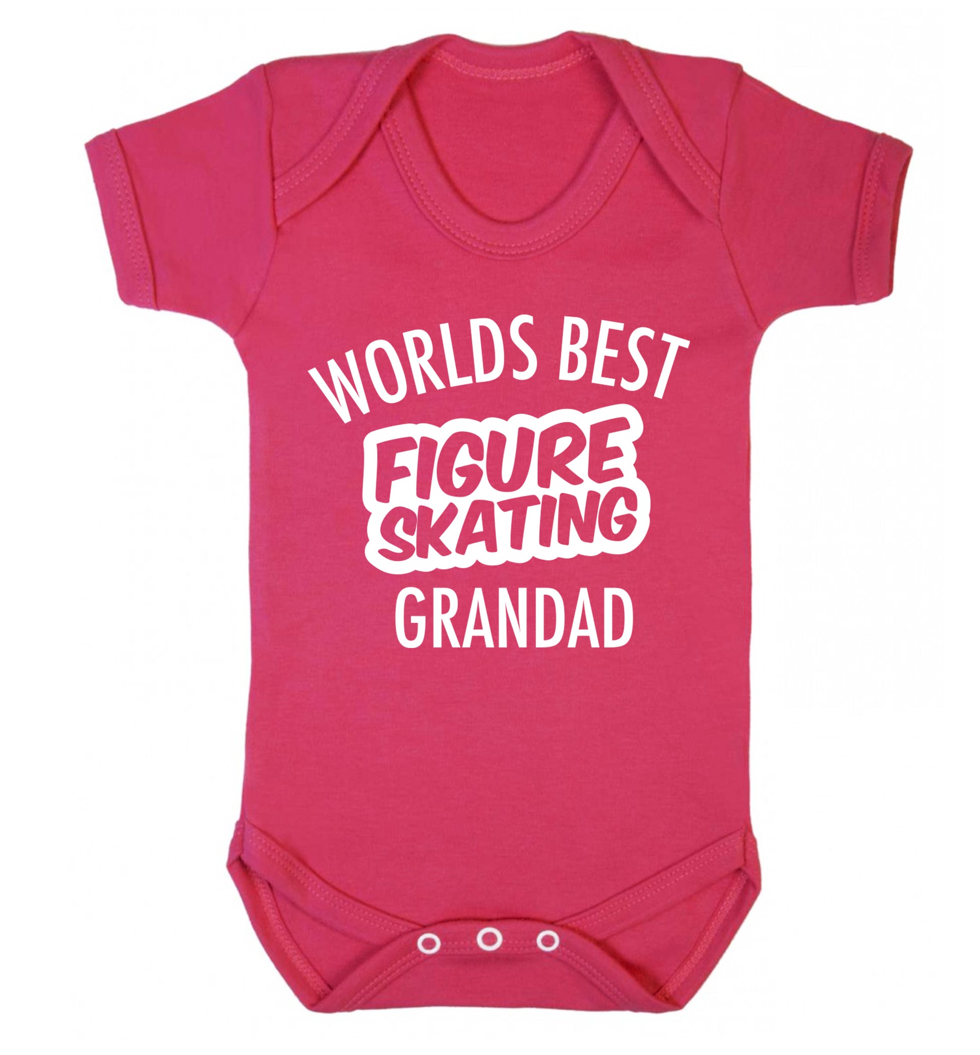 Worlds best figure skating grandad Baby Vest dark pink 18-24 months