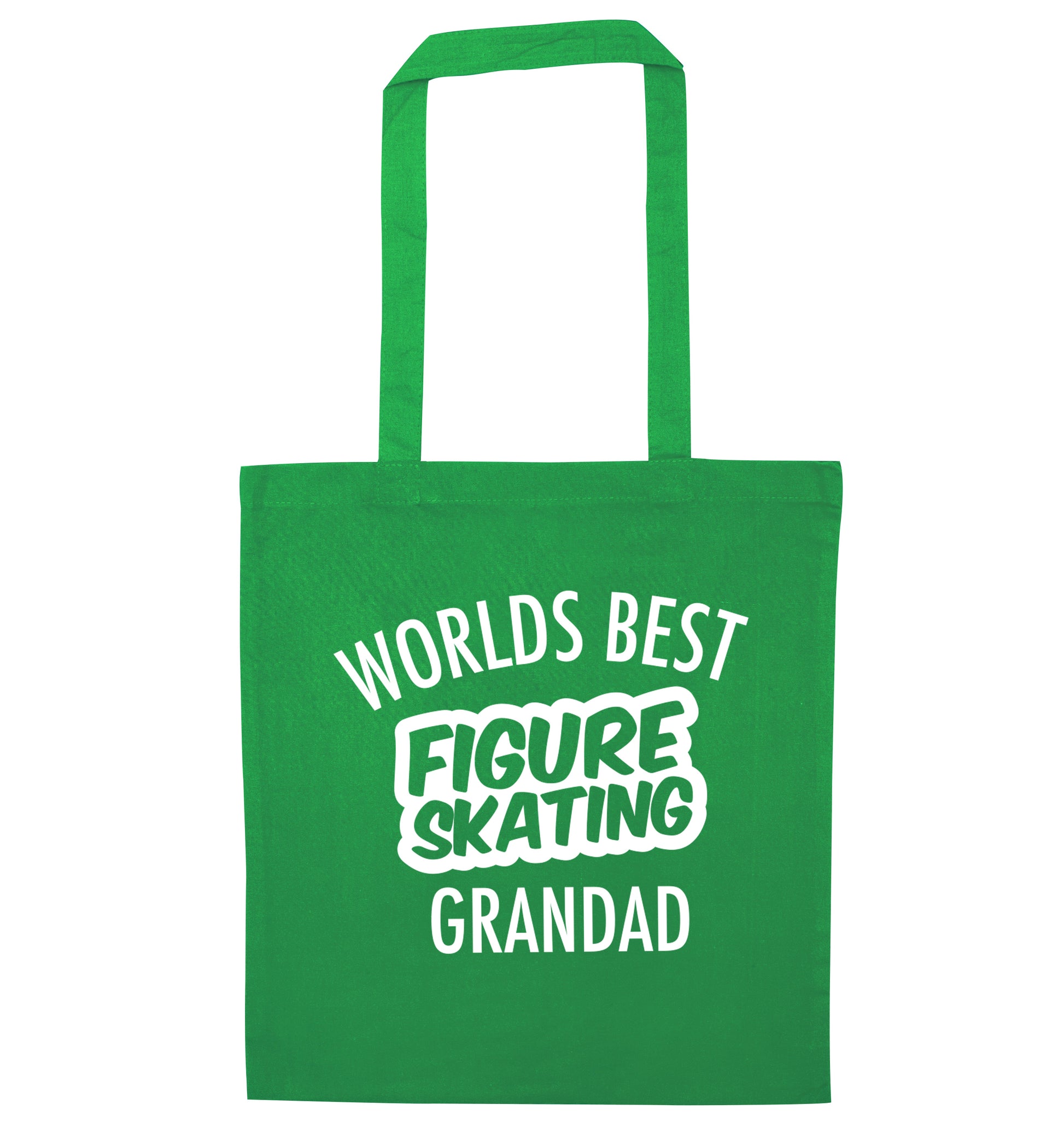 Worlds best figure skating grandad green tote bag