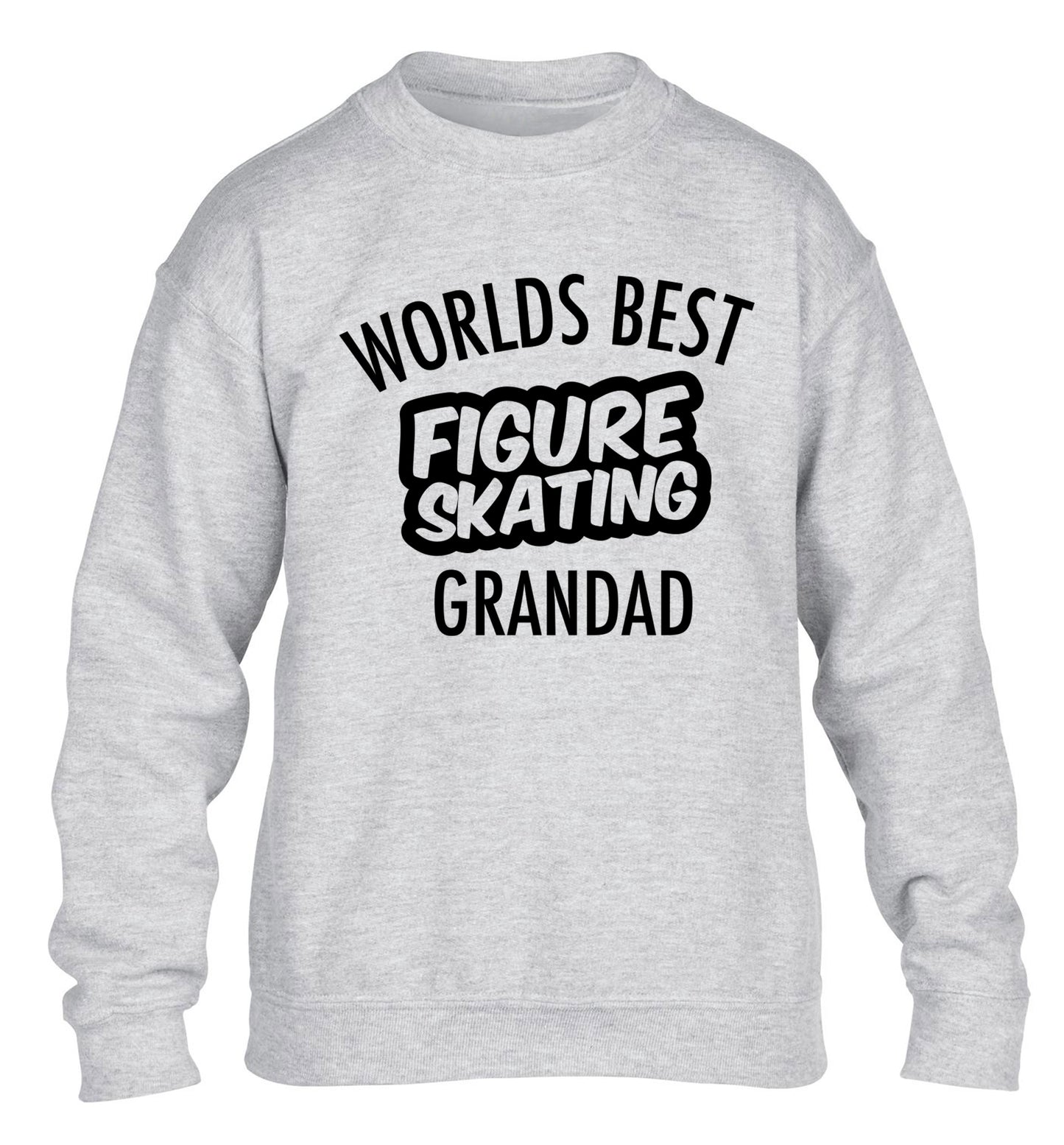 Worlds best figure skating grandad children's grey sweater 12-14 Years