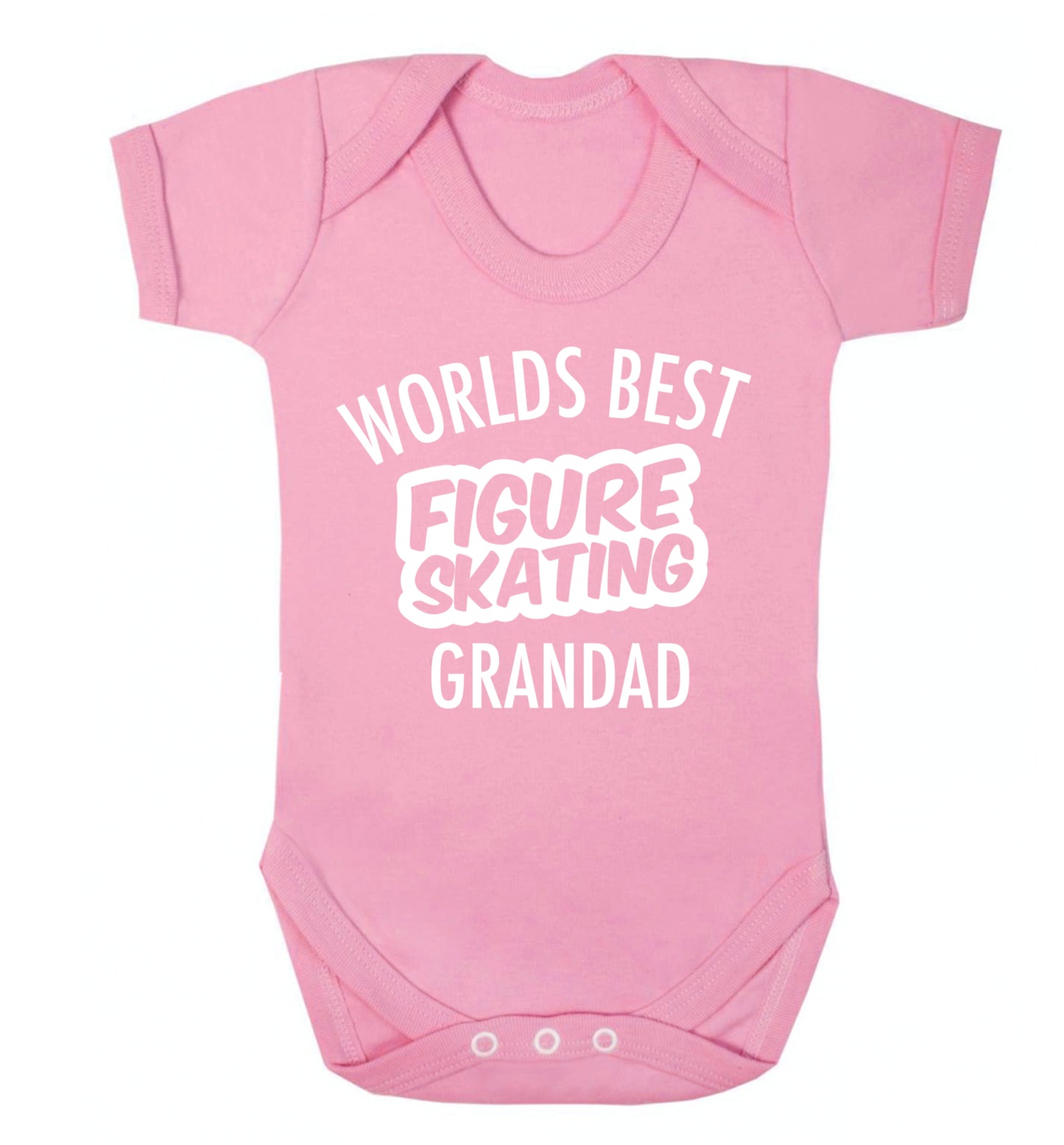 Worlds best figure skating grandad Baby Vest pale pink 18-24 months
