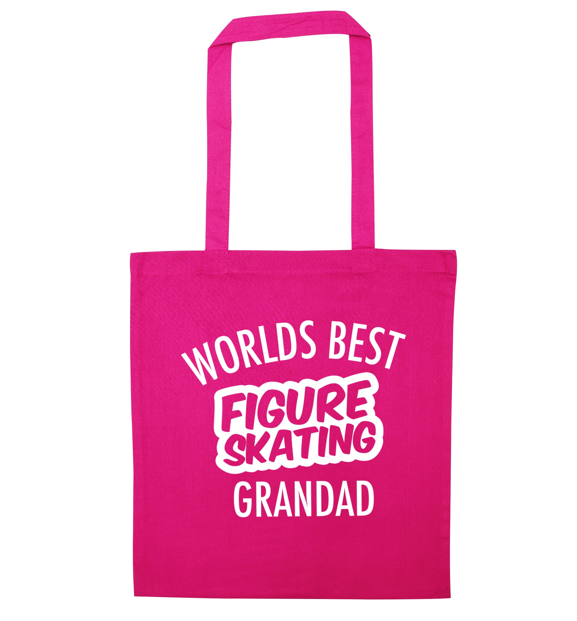 Worlds best figure skating grandad pink tote bag
