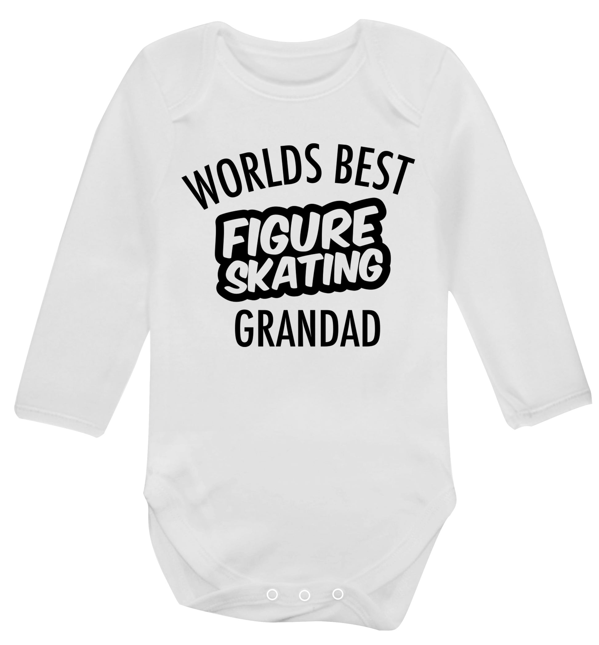 Worlds best figure skating grandad Baby Vest long sleeved white 6-12 months