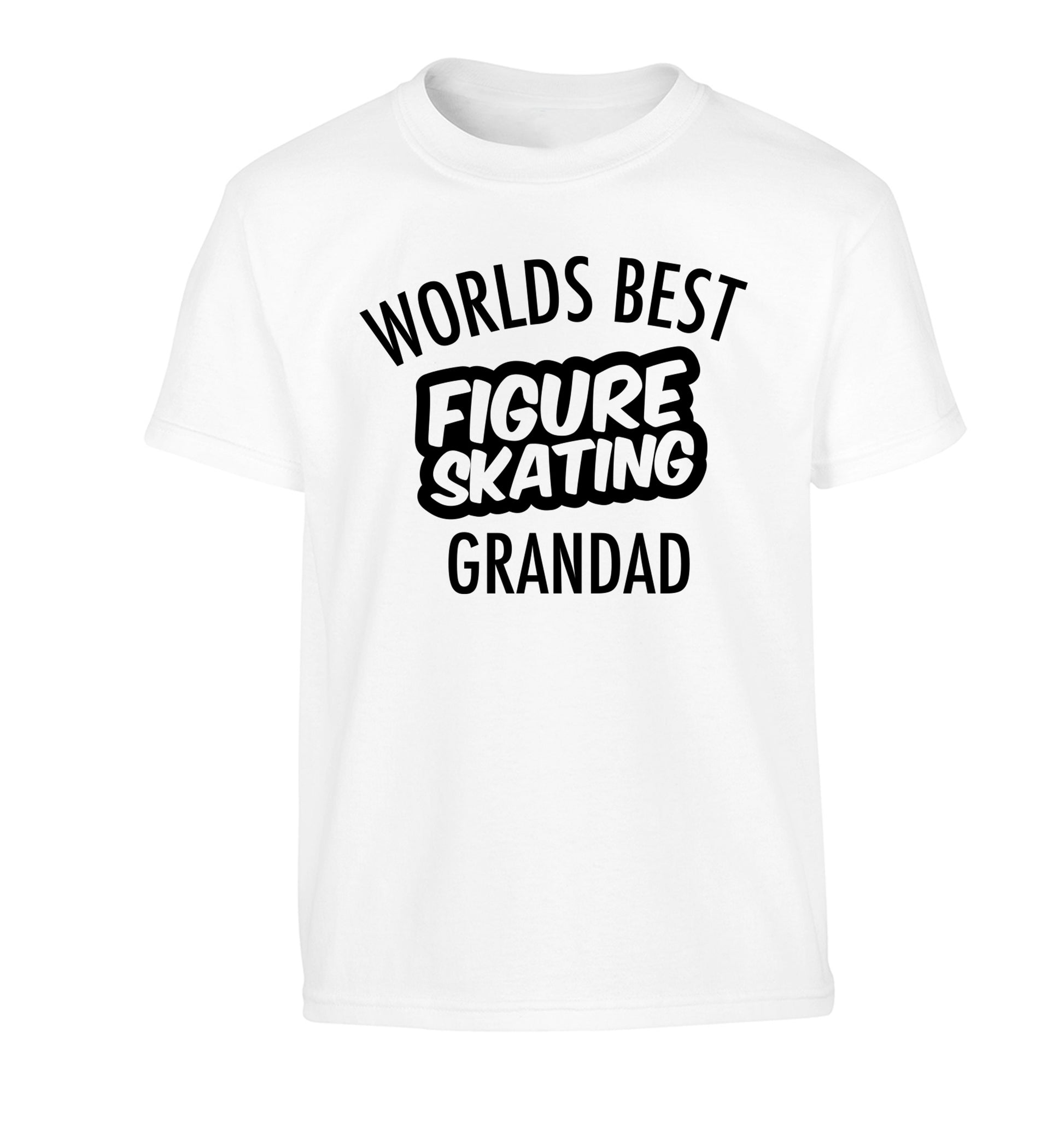 Worlds best figure skating grandad Children's white Tshirt 12-14 Years