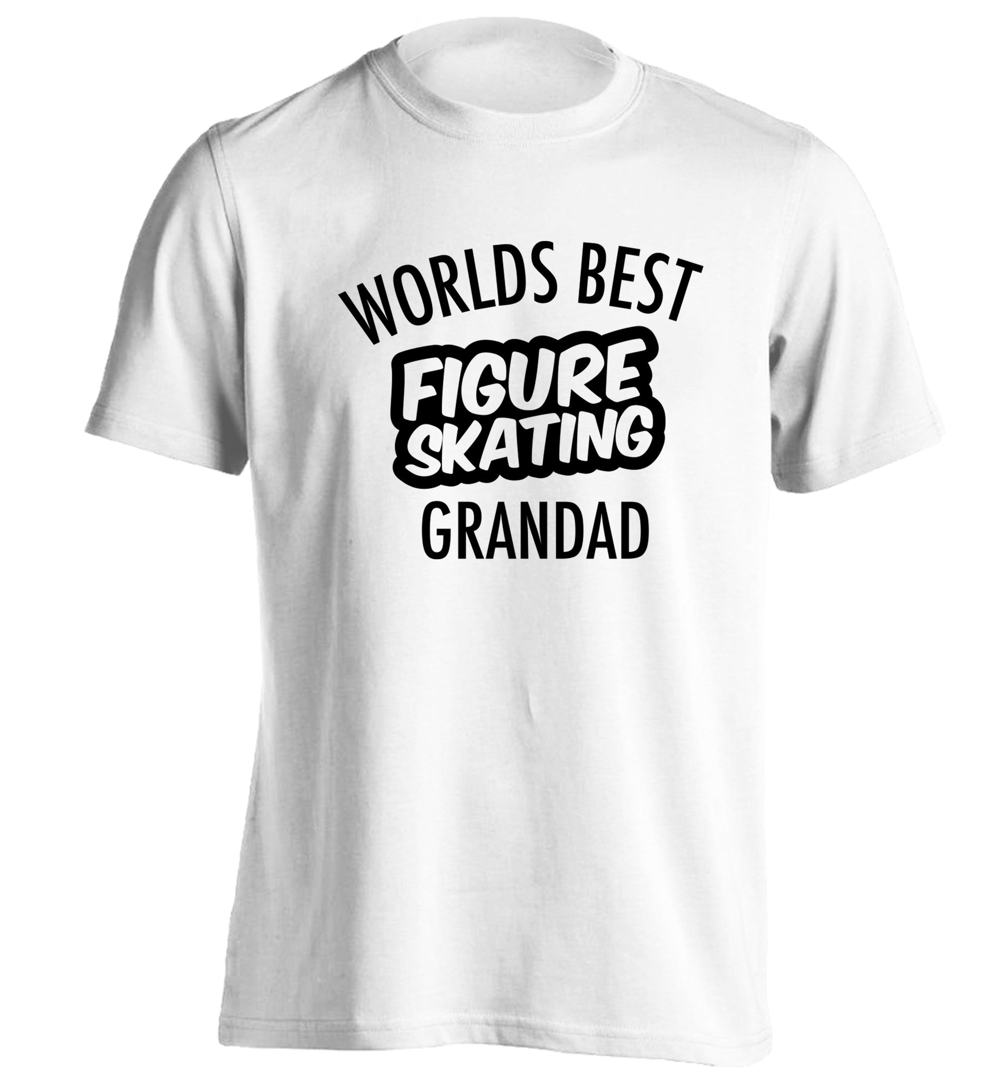 Worlds best figure skating grandad adults unisexwhite Tshirt 2XL