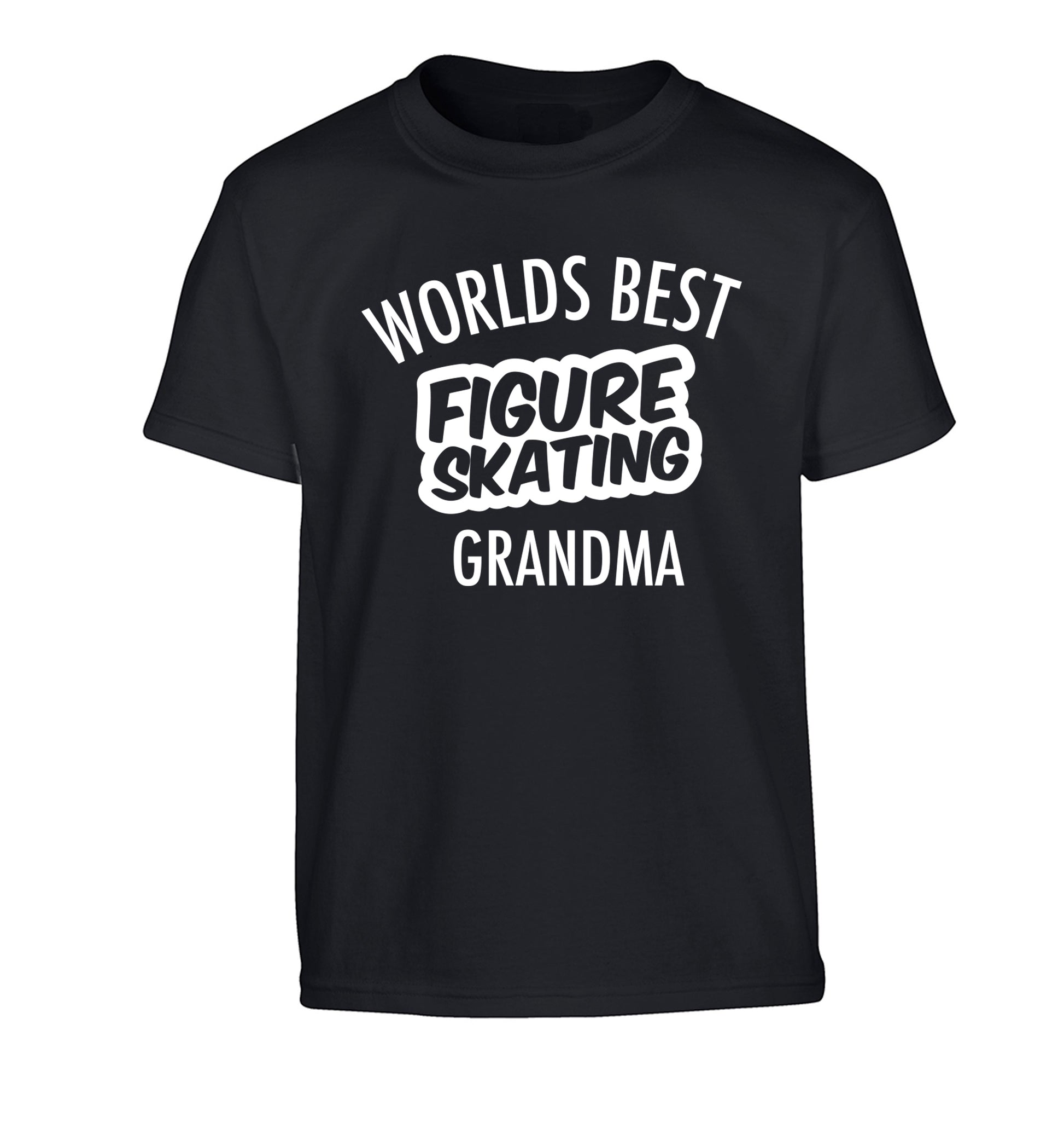 Worlds best figure skating grandma Children's black Tshirt 12-14 Years