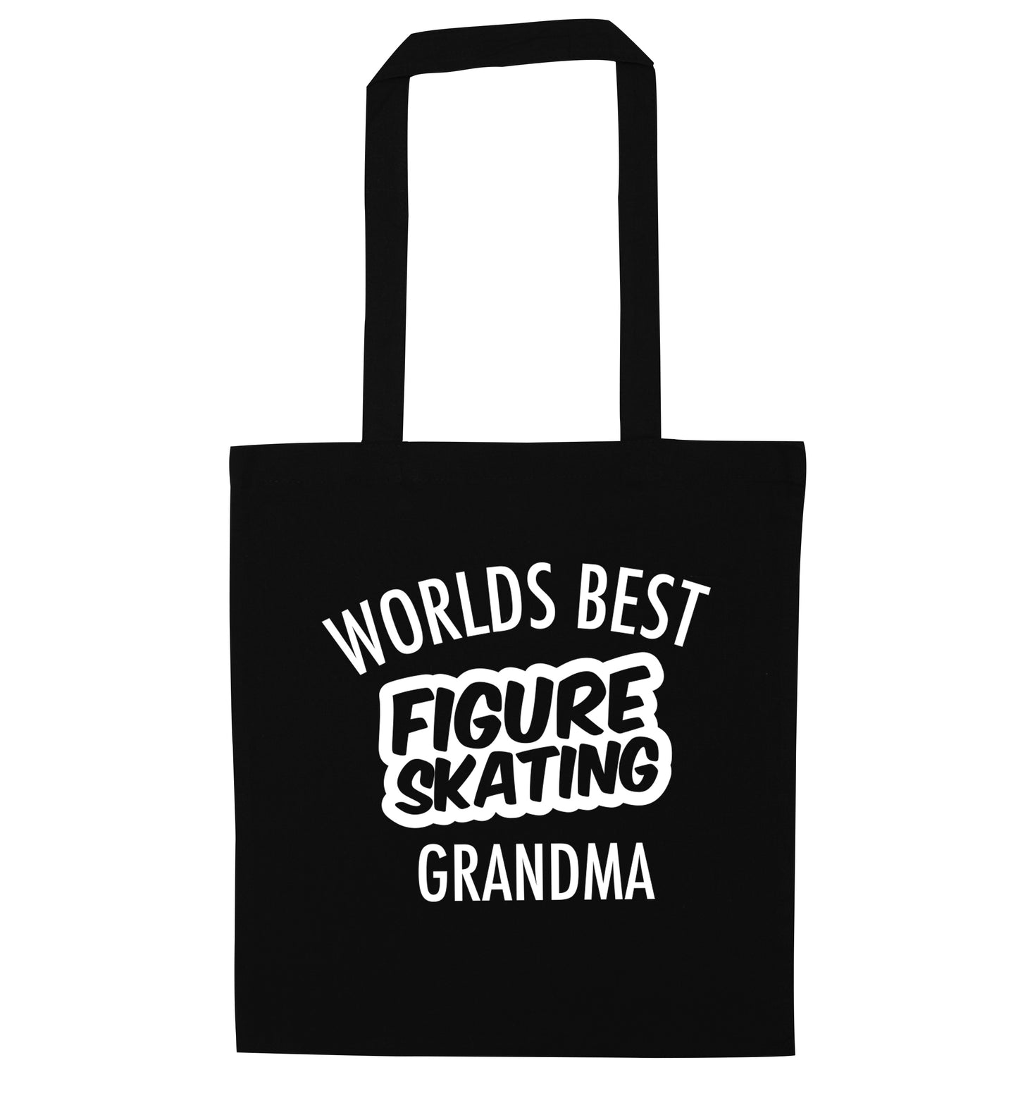 Worlds best figure skating grandma black tote bag