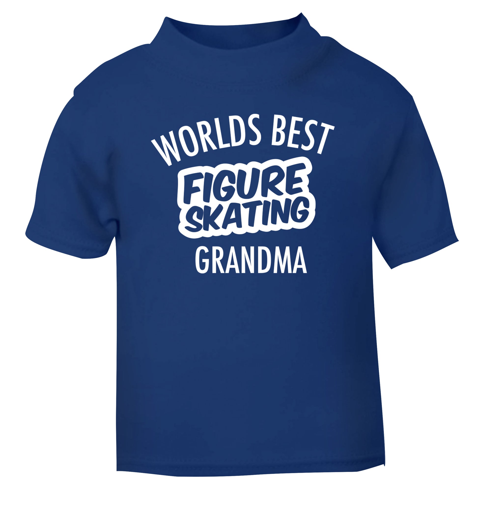 Worlds best figure skating grandma blue Baby Toddler Tshirt 2 Years