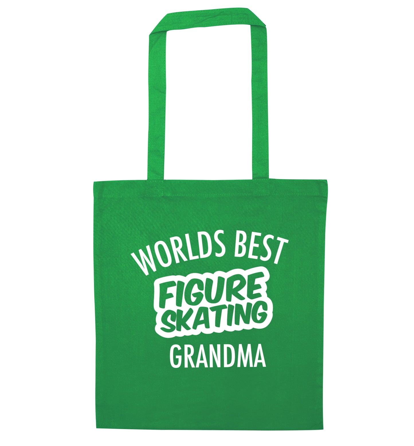 Worlds best figure skating grandma green tote bag