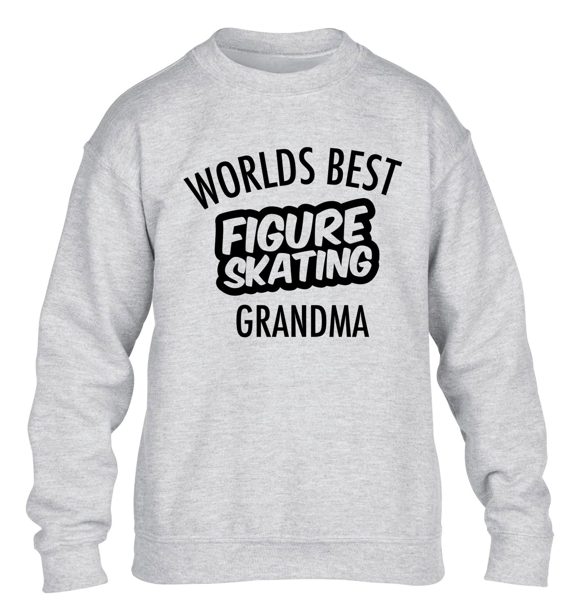 Worlds best figure skating grandma children's grey sweater 12-14 Years