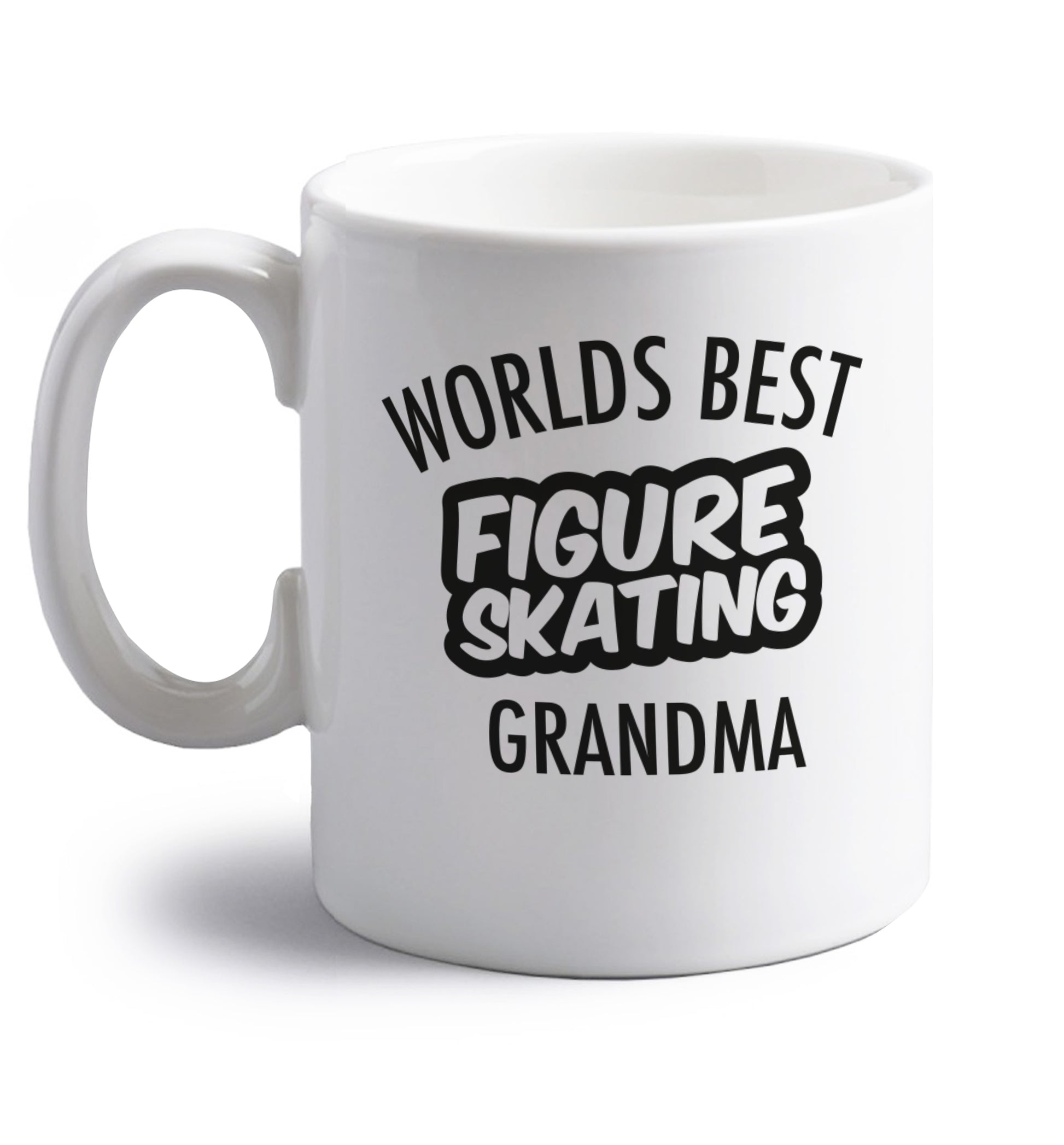 Worlds best figure skating grandma right handed white ceramic mug 