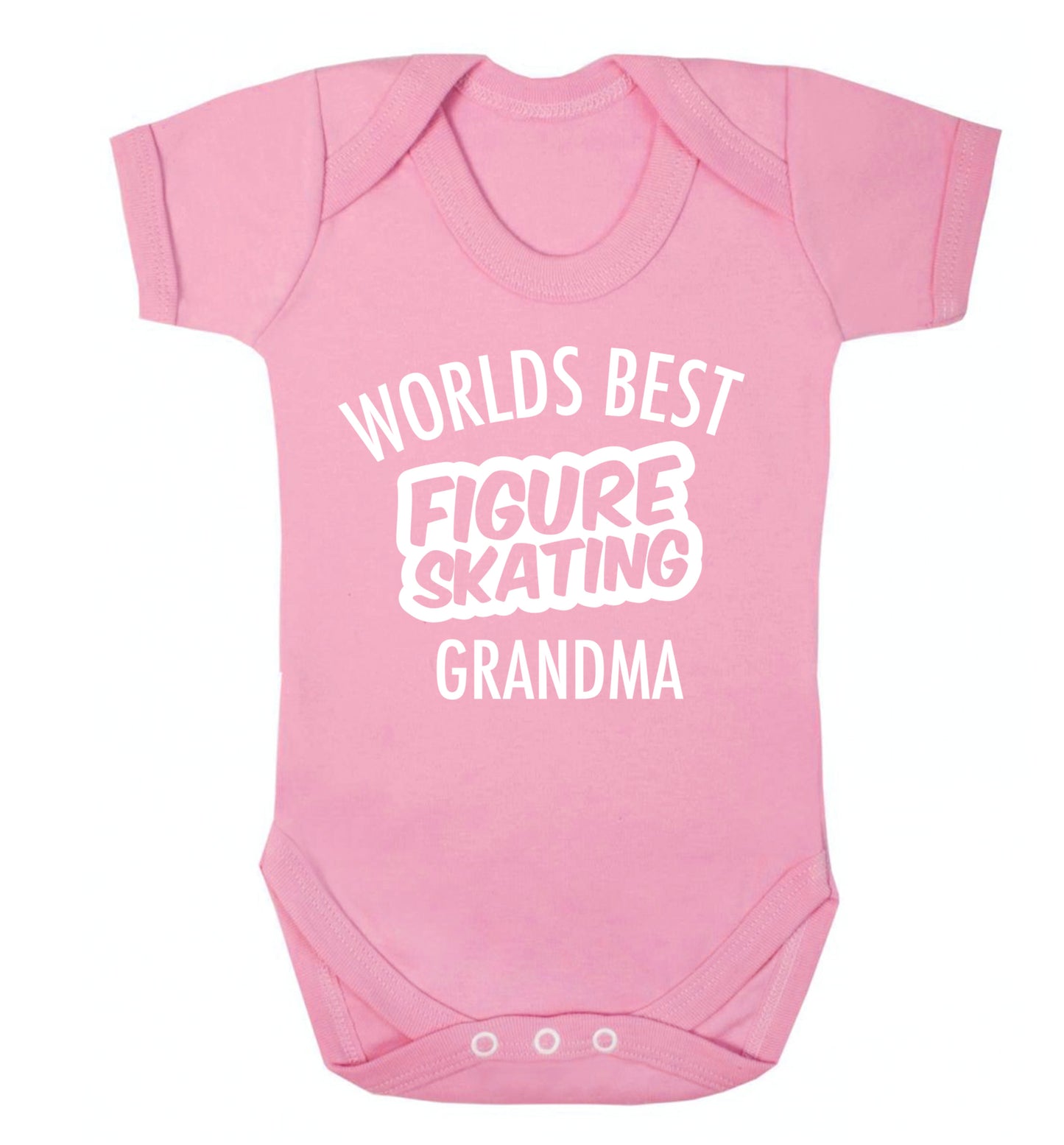 Worlds best figure skating grandma Baby Vest pale pink 18-24 months