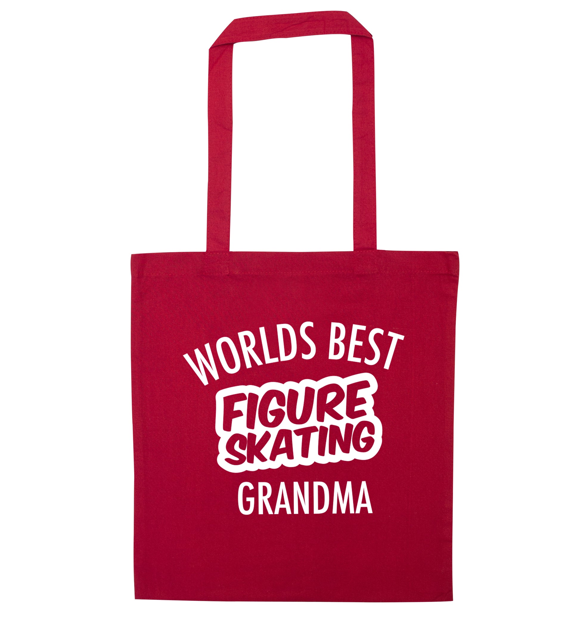 Worlds best figure skating grandma red tote bag