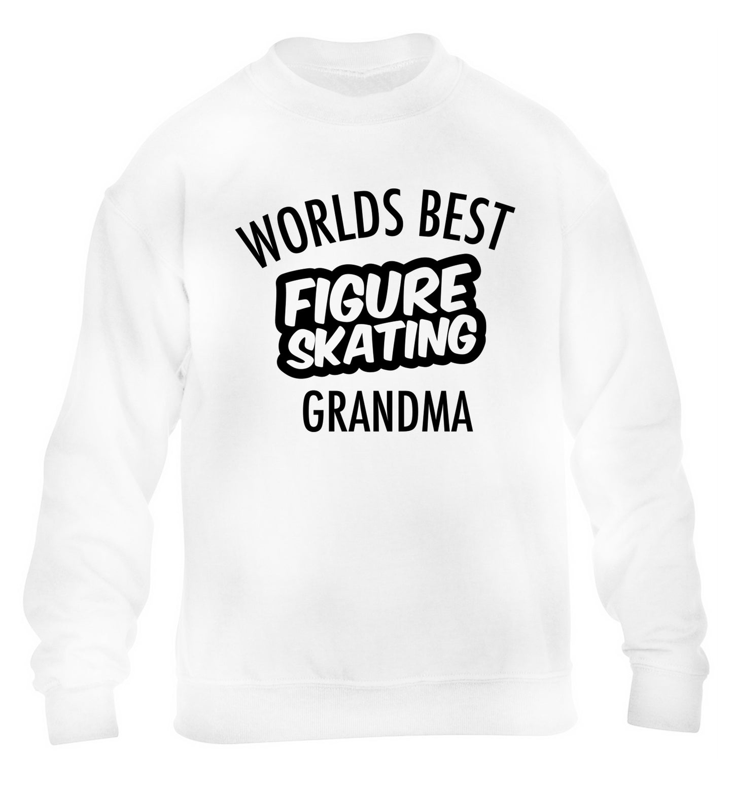Worlds best figure skating grandma children's white sweater 12-14 Years