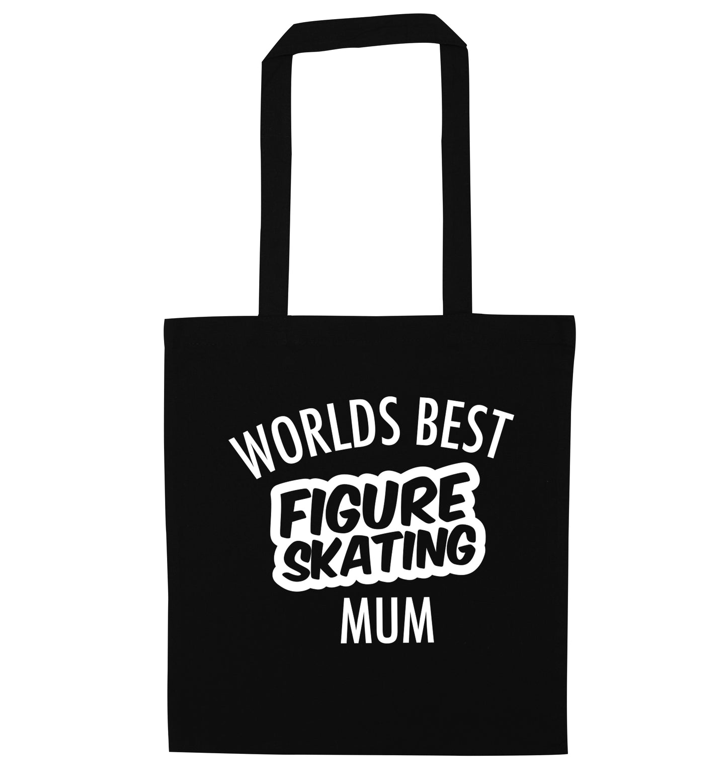 Worlds best figure skating mum black tote bag