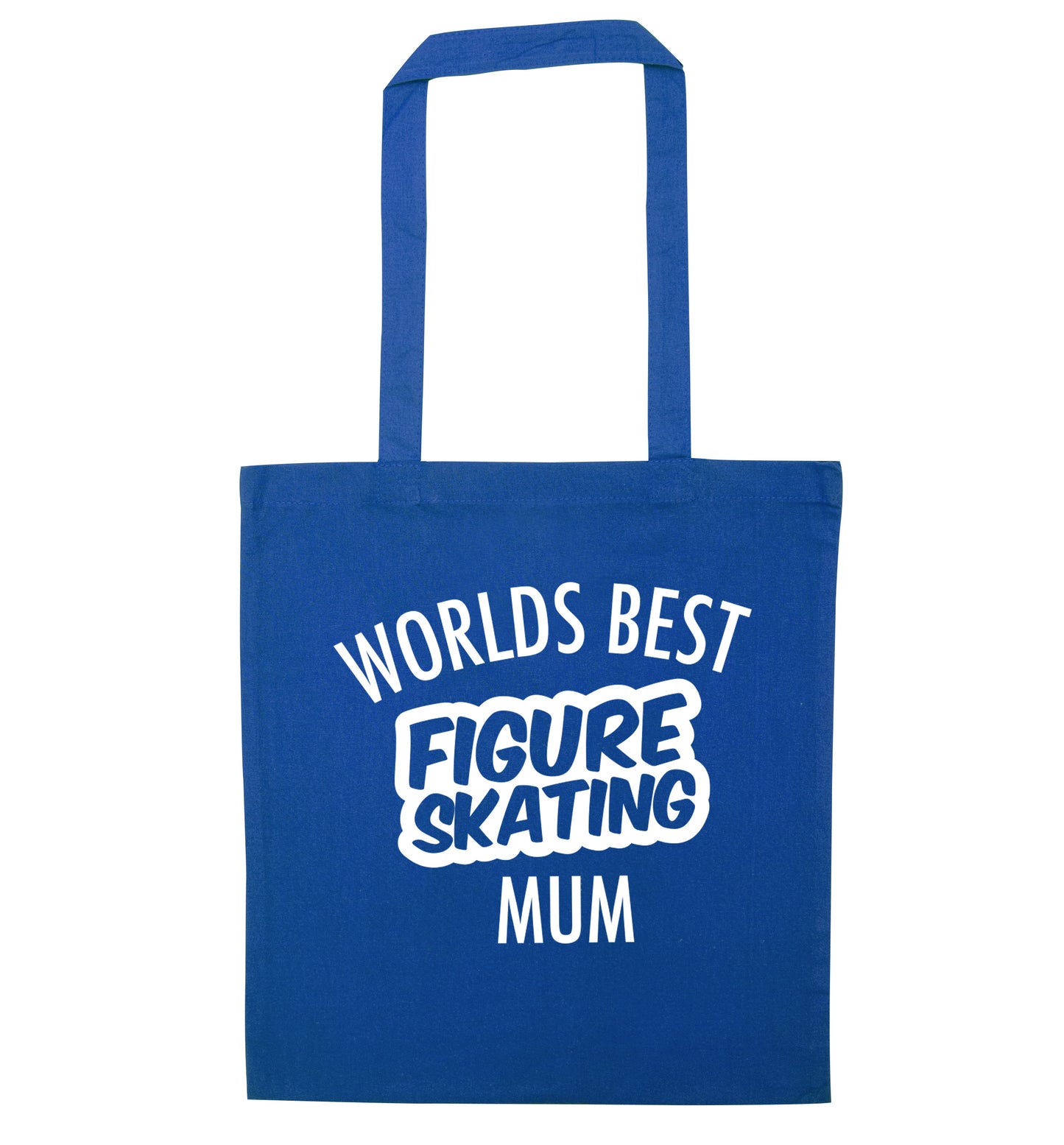 Worlds best figure skating mum blue tote bag