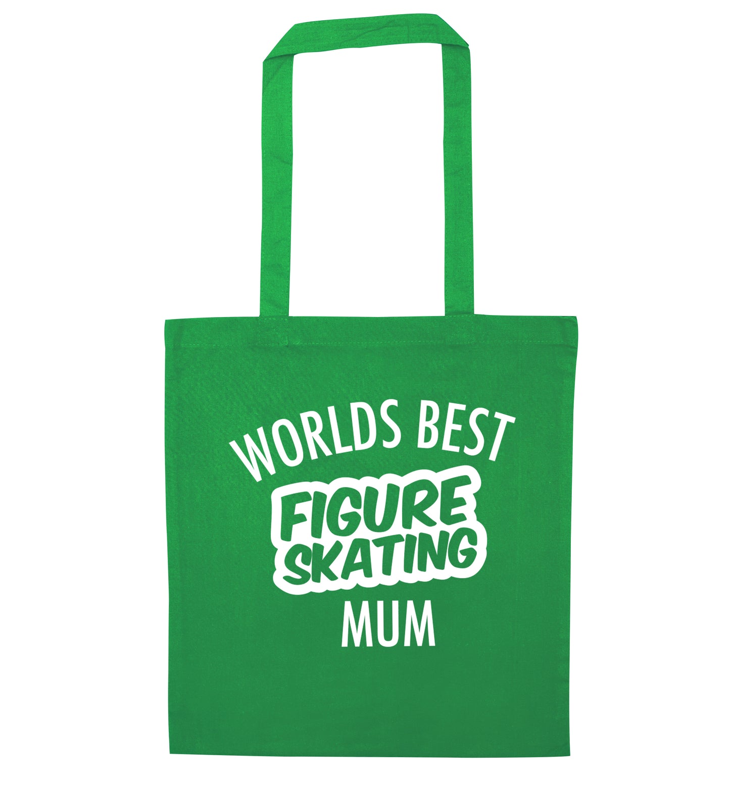 Worlds best figure skating mum green tote bag