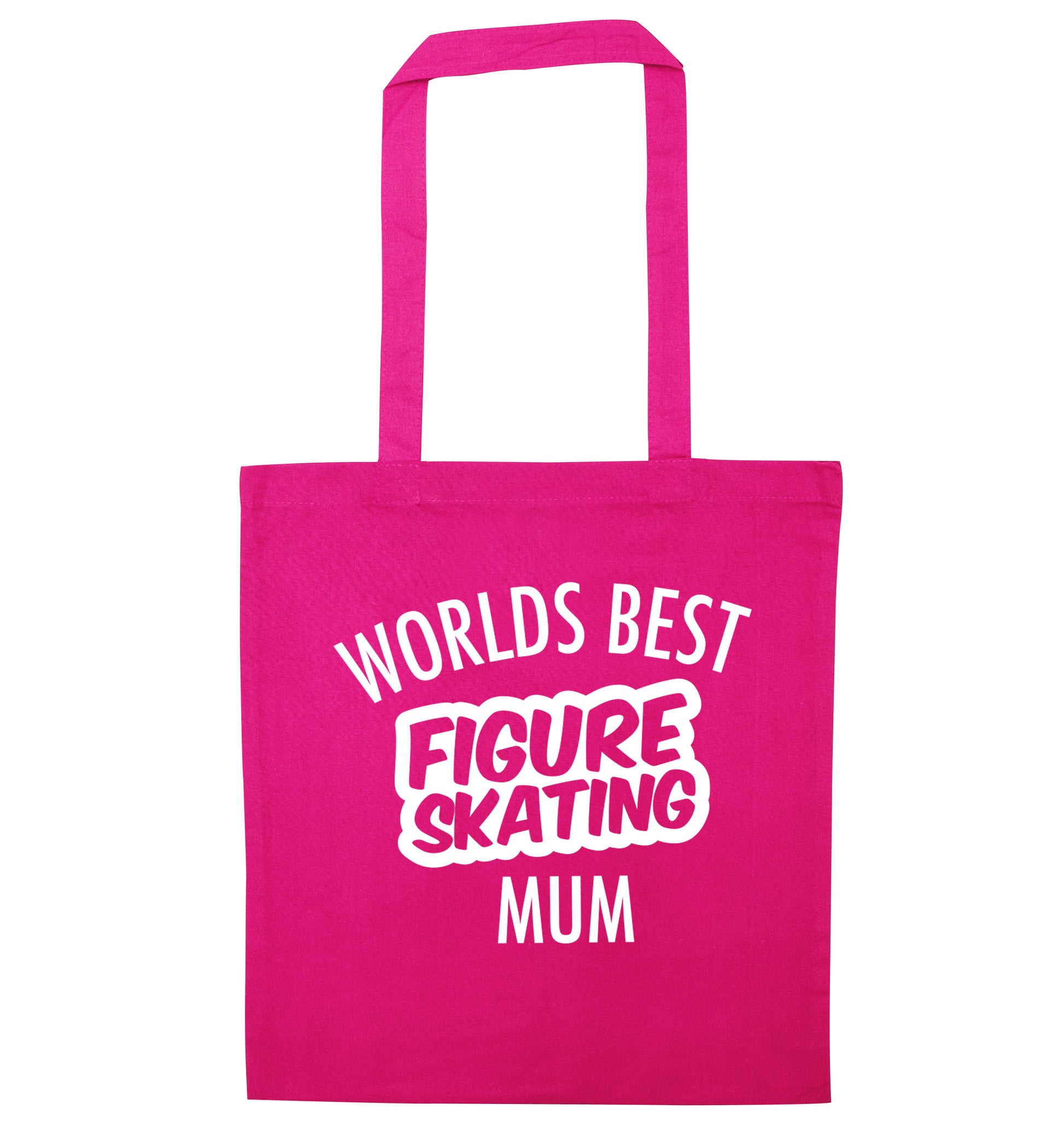 Worlds best figure skating mum pink tote bag