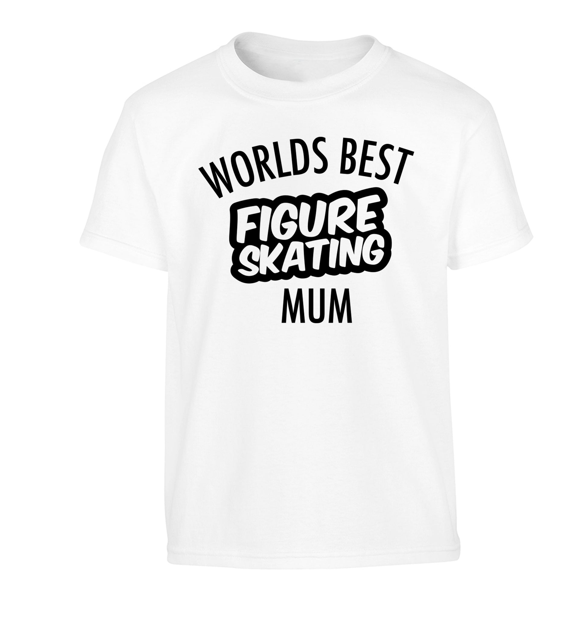 Worlds best figure skating mum Children's white Tshirt 12-14 Years