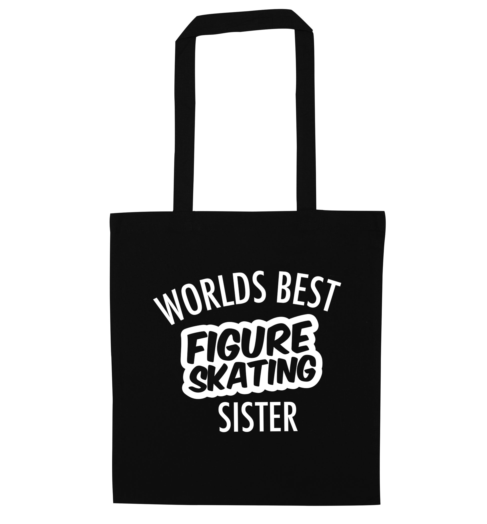 Worlds best figure skating sisterblack tote bag