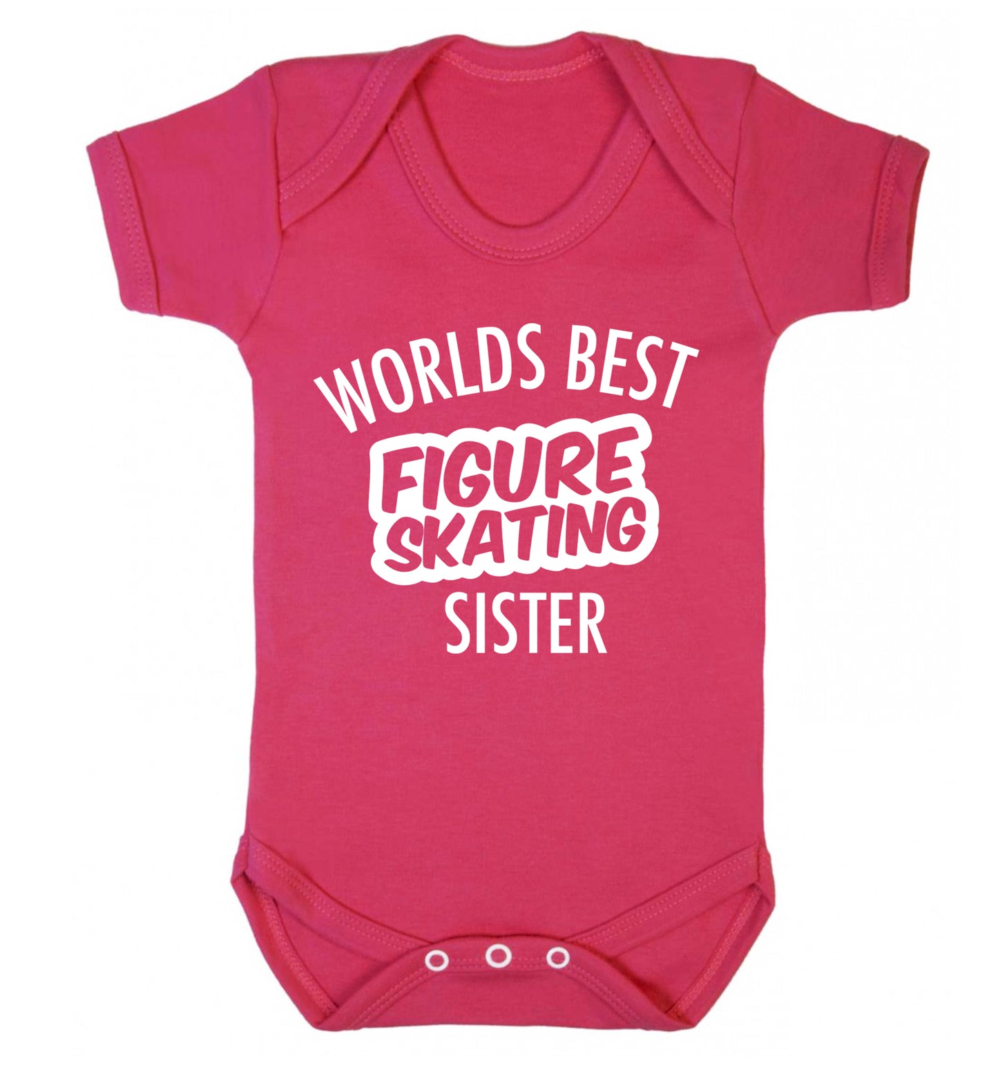 Worlds best figure skating sisterBaby Vest dark pink 18-24 months