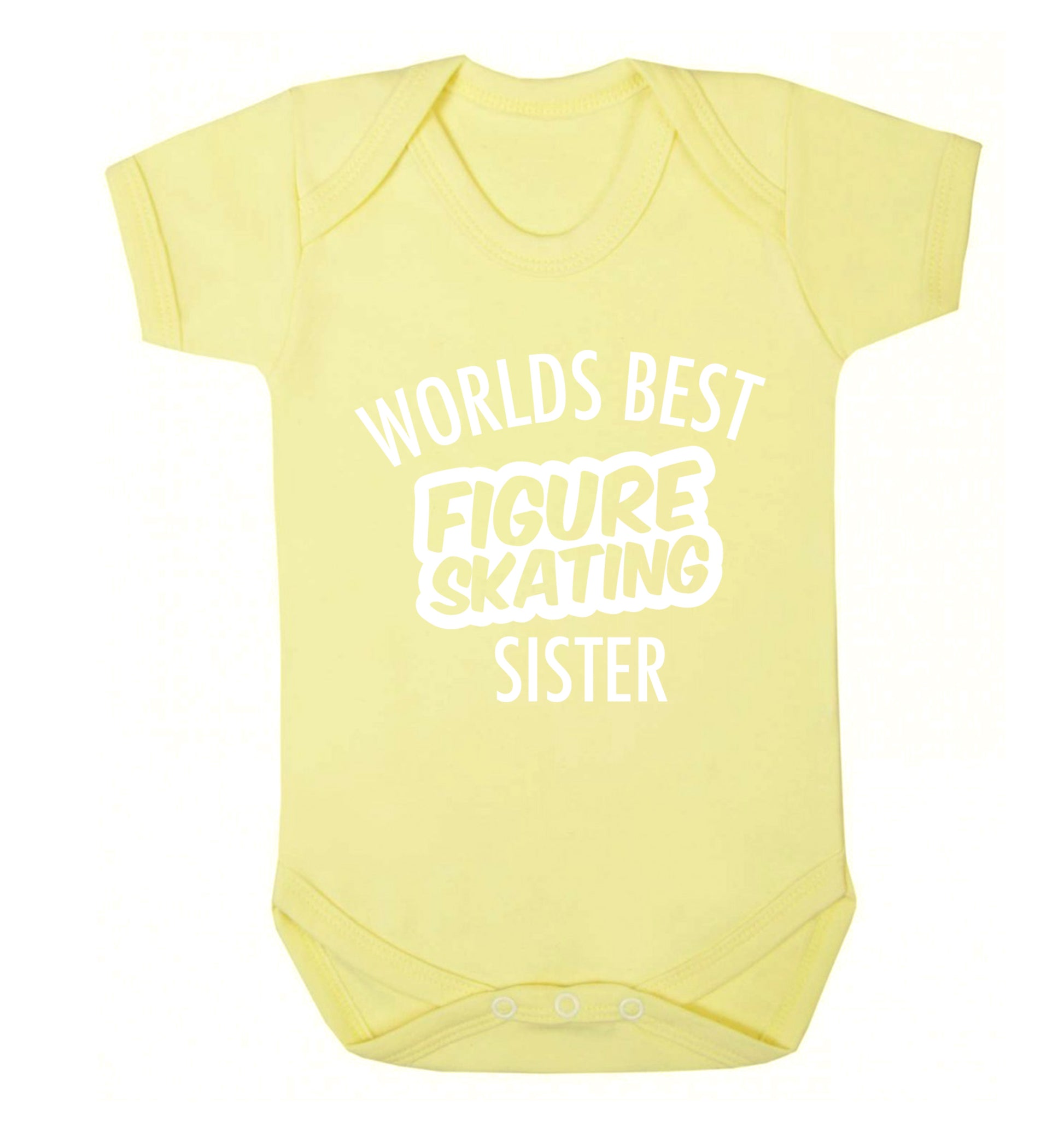 Worlds best figure skating sisterBaby Vest pale yellow 18-24 months