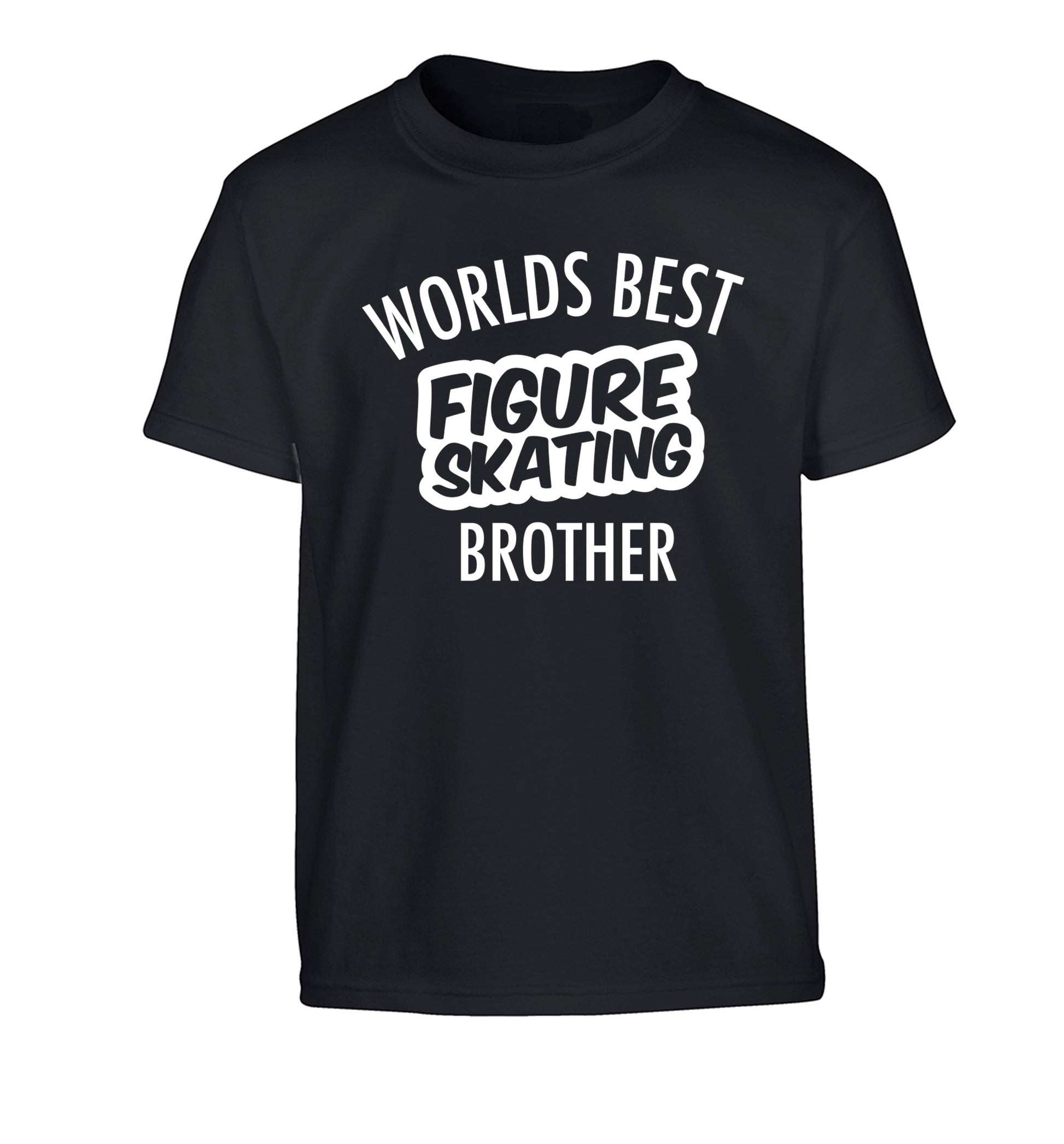 Worlds best figure skating brother Children's black Tshirt 12-14 Years