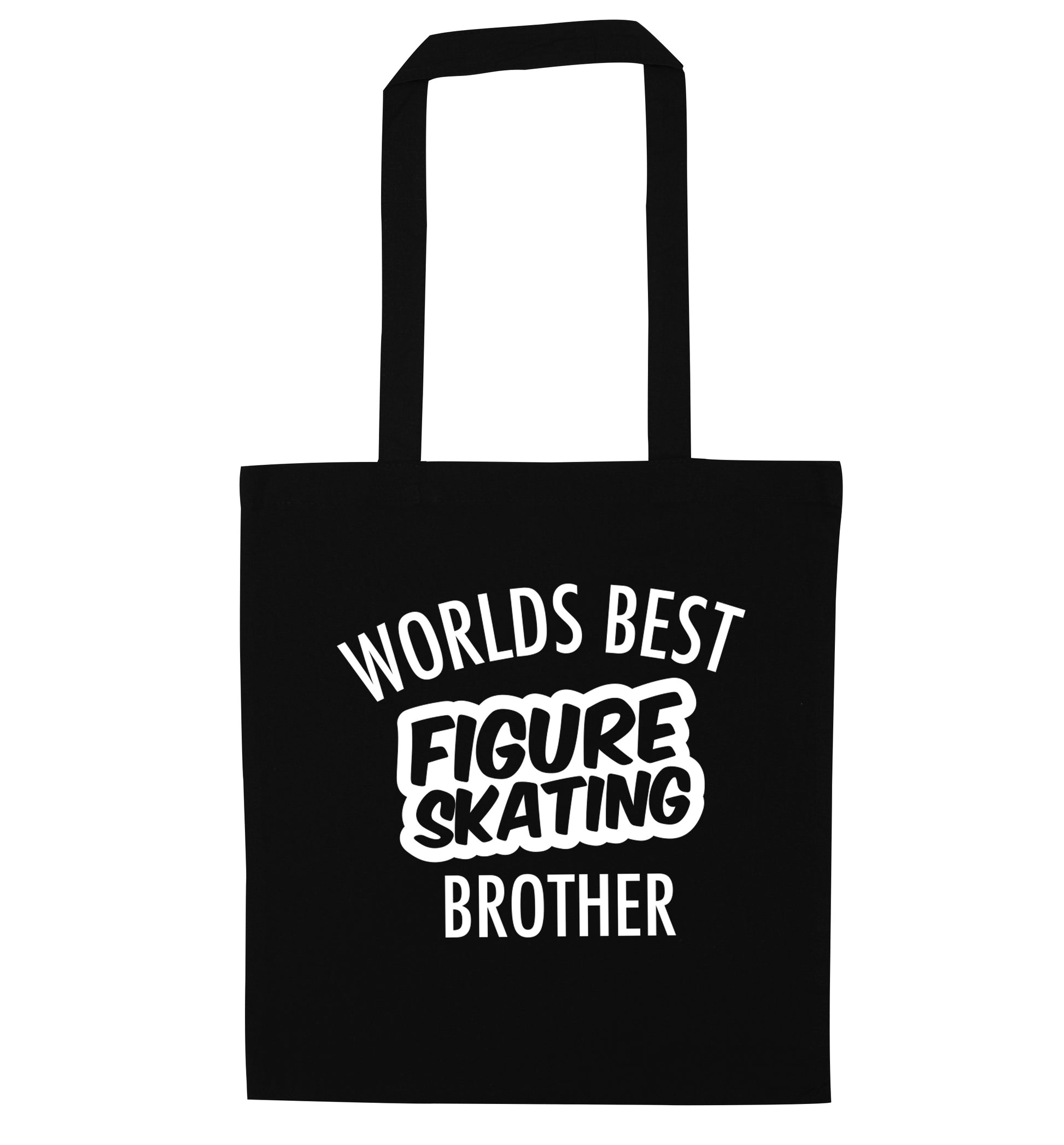 Worlds best figure skating brother black tote bag