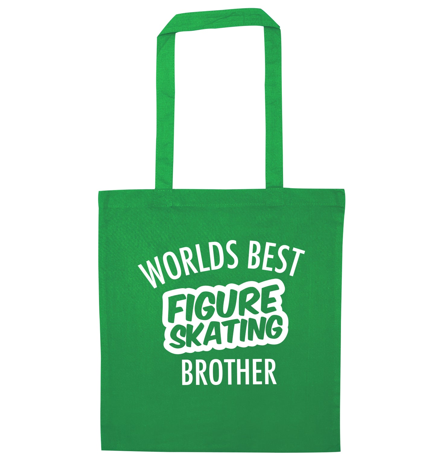 Worlds best figure skating brother green tote bag