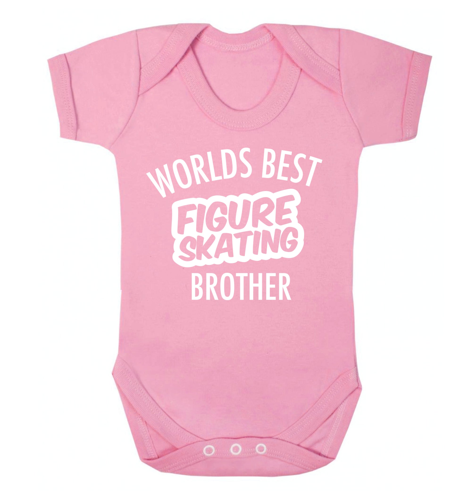 Worlds best figure skating brother Baby Vest pale pink 18-24 months