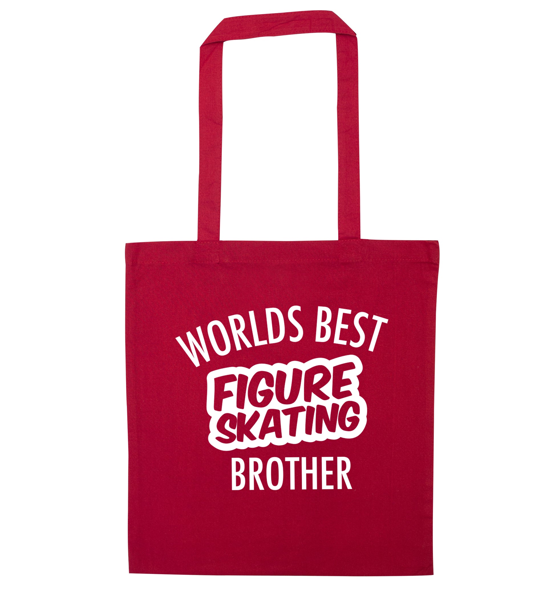 Worlds best figure skating brother red tote bag