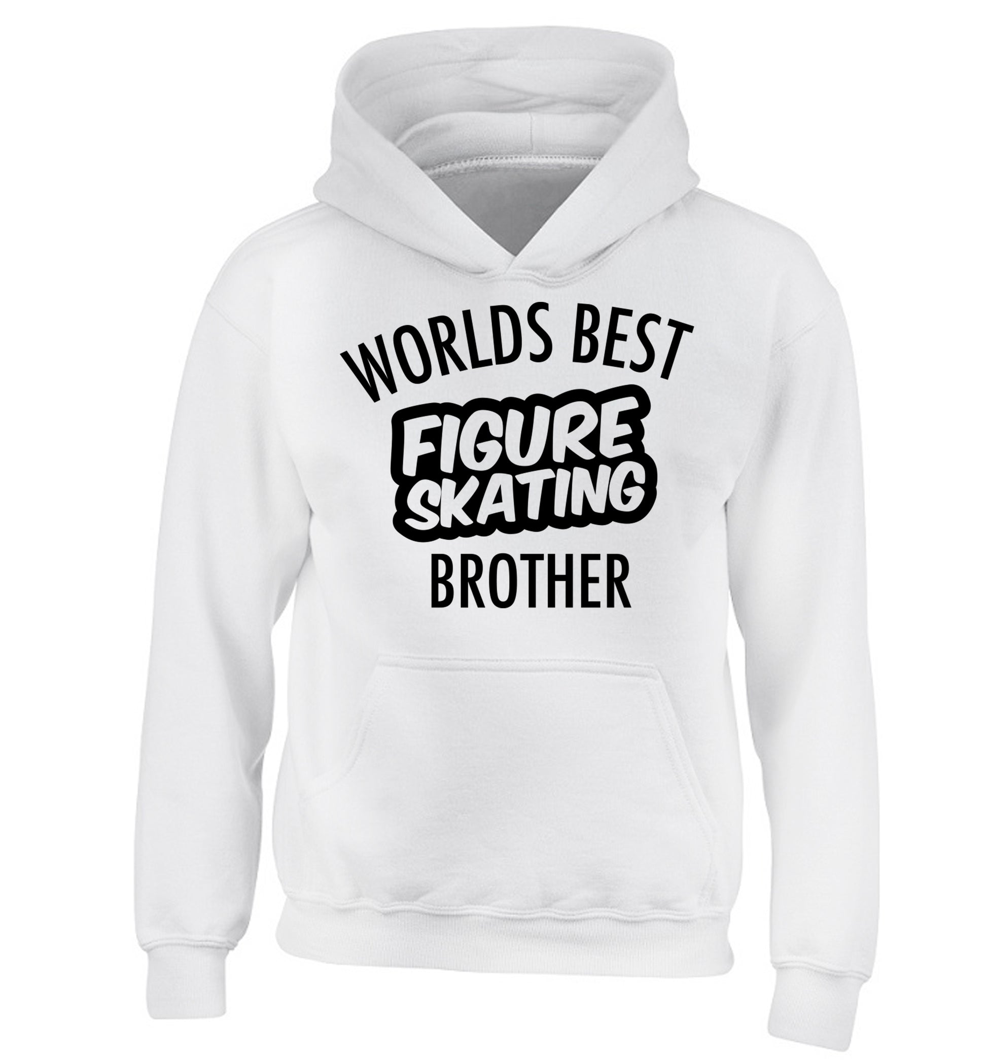 Worlds best figure skating brother children's white hoodie 12-14 Years