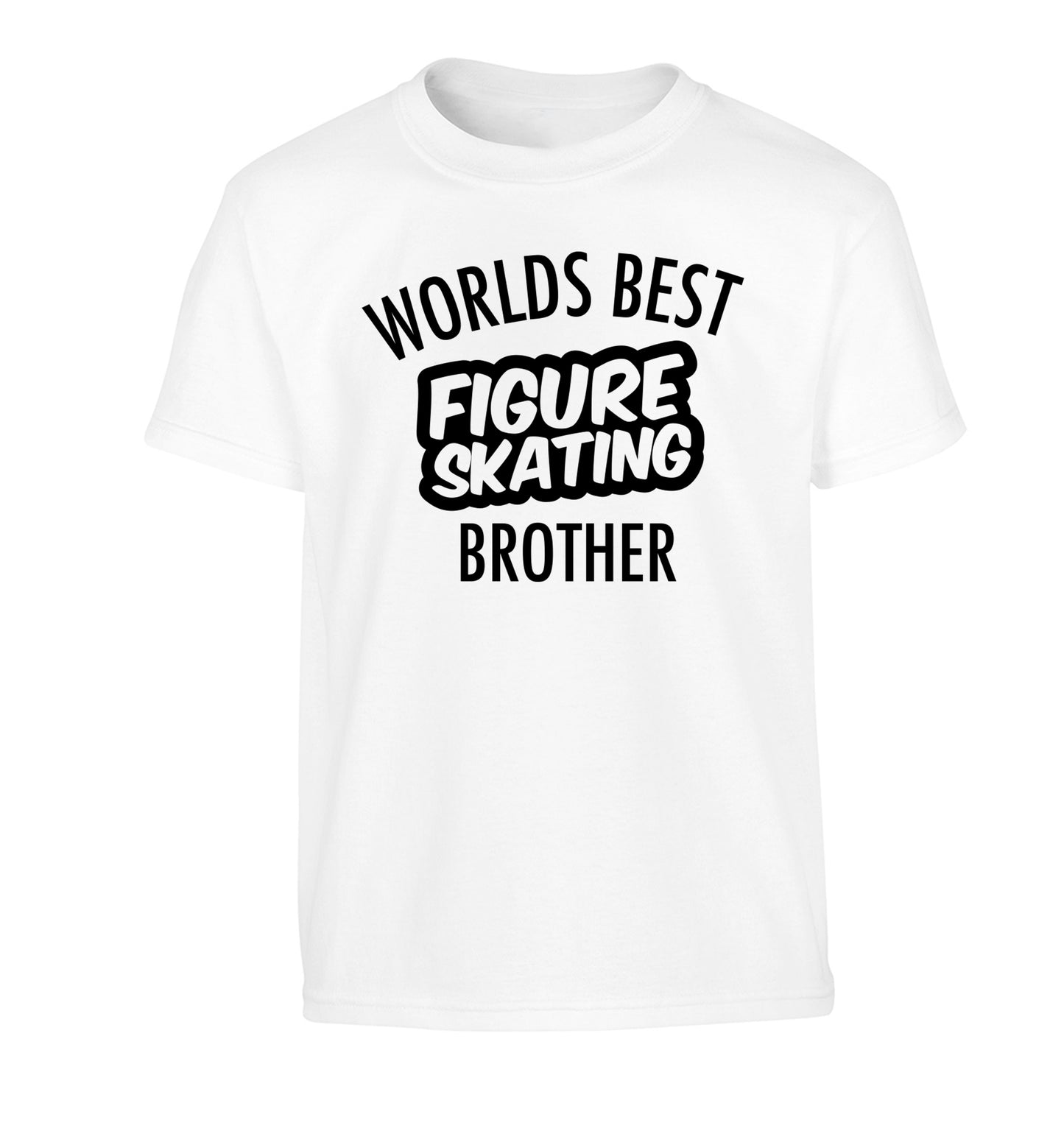 Worlds best figure skating brother Children's white Tshirt 12-14 Years