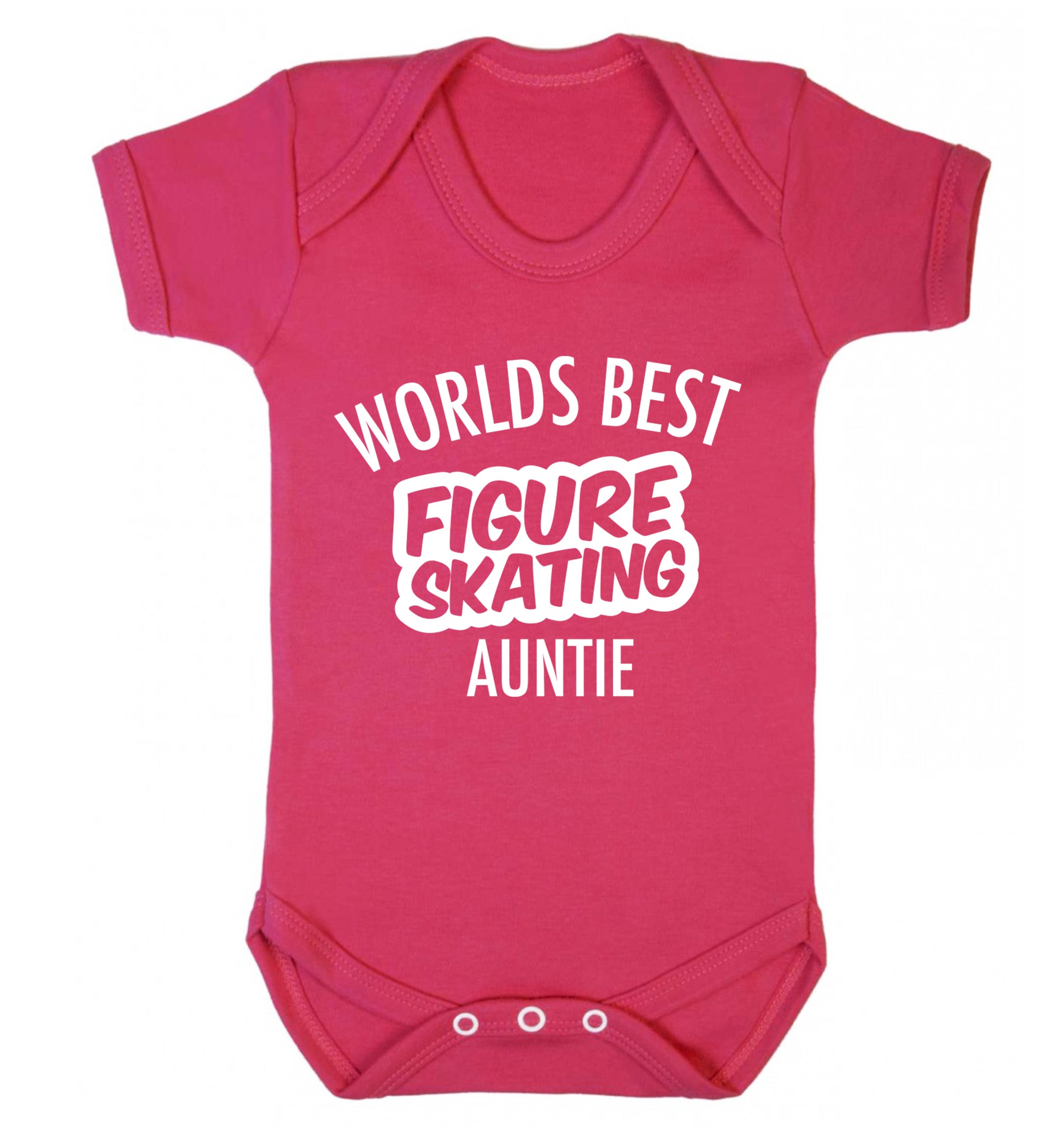 Worlds best figure skating auntie Baby Vest dark pink 18-24 months