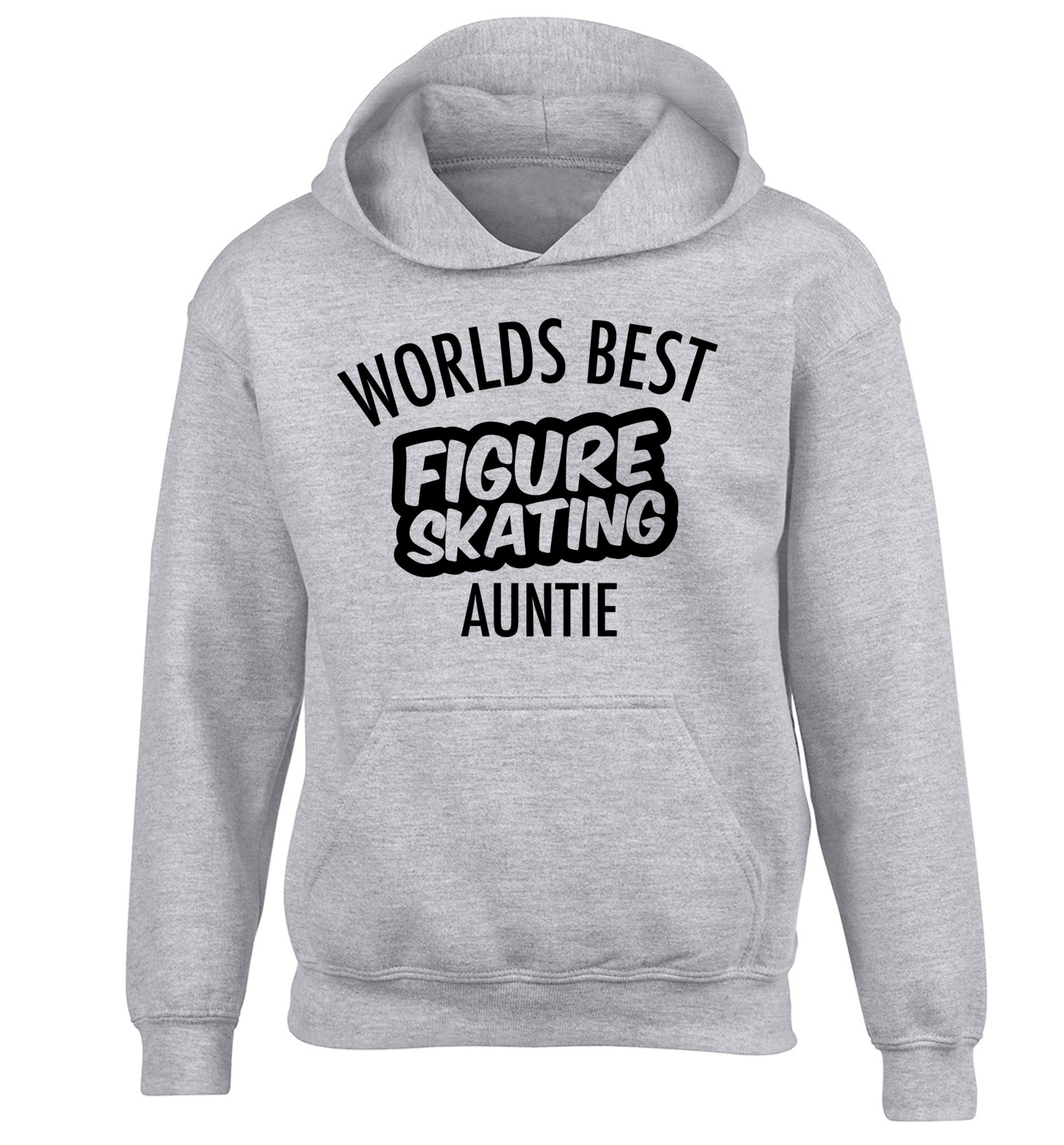 Worlds best figure skating auntie children's grey hoodie 12-14 Years