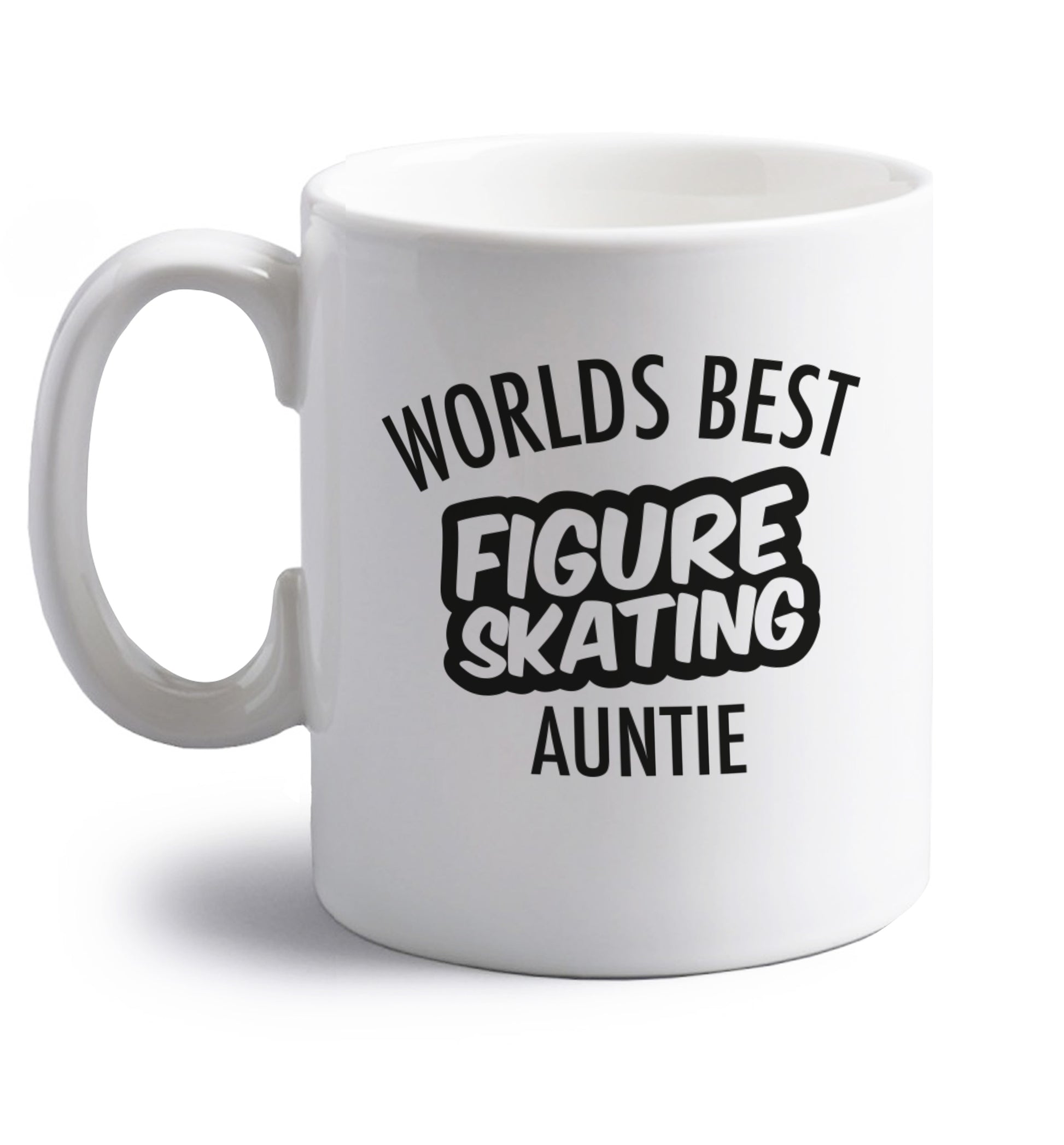 Worlds best figure skating auntie right handed white ceramic mug 