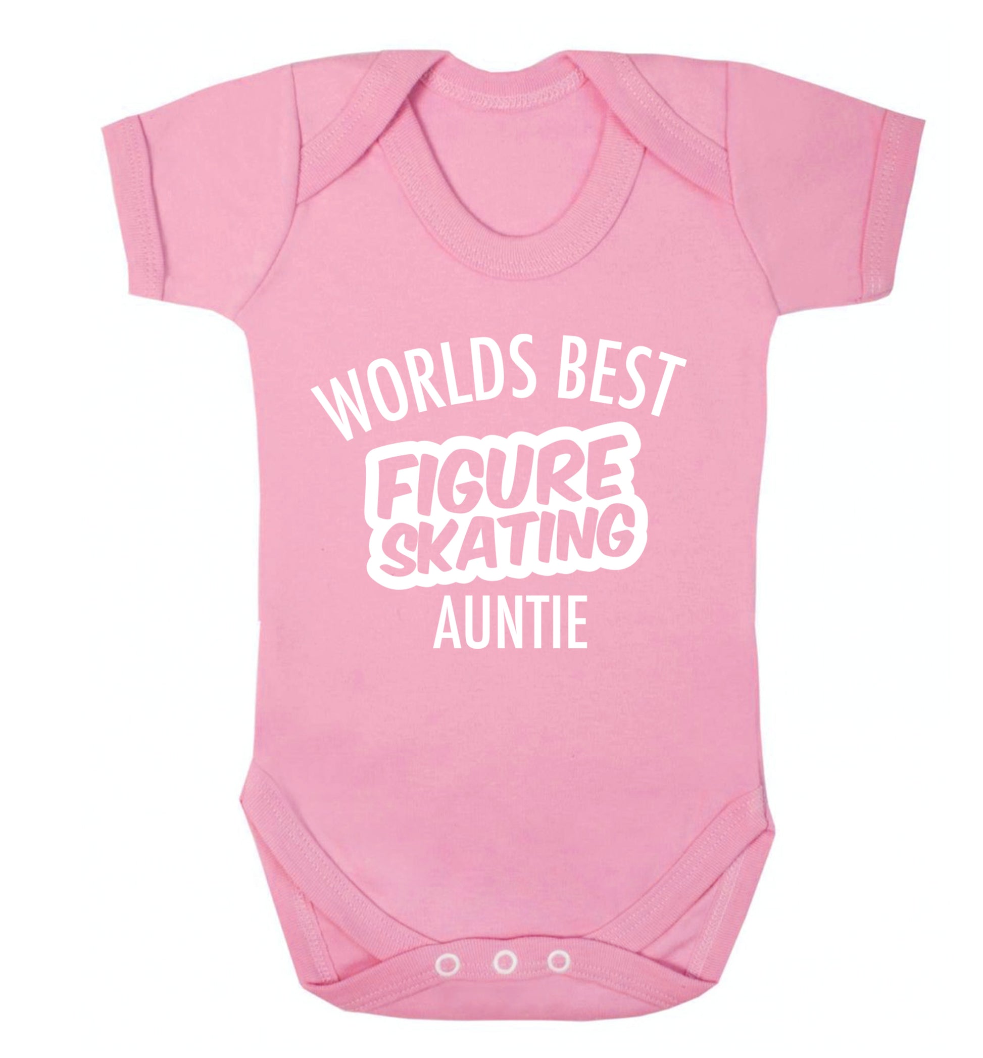 Worlds best figure skating auntie Baby Vest pale pink 18-24 months