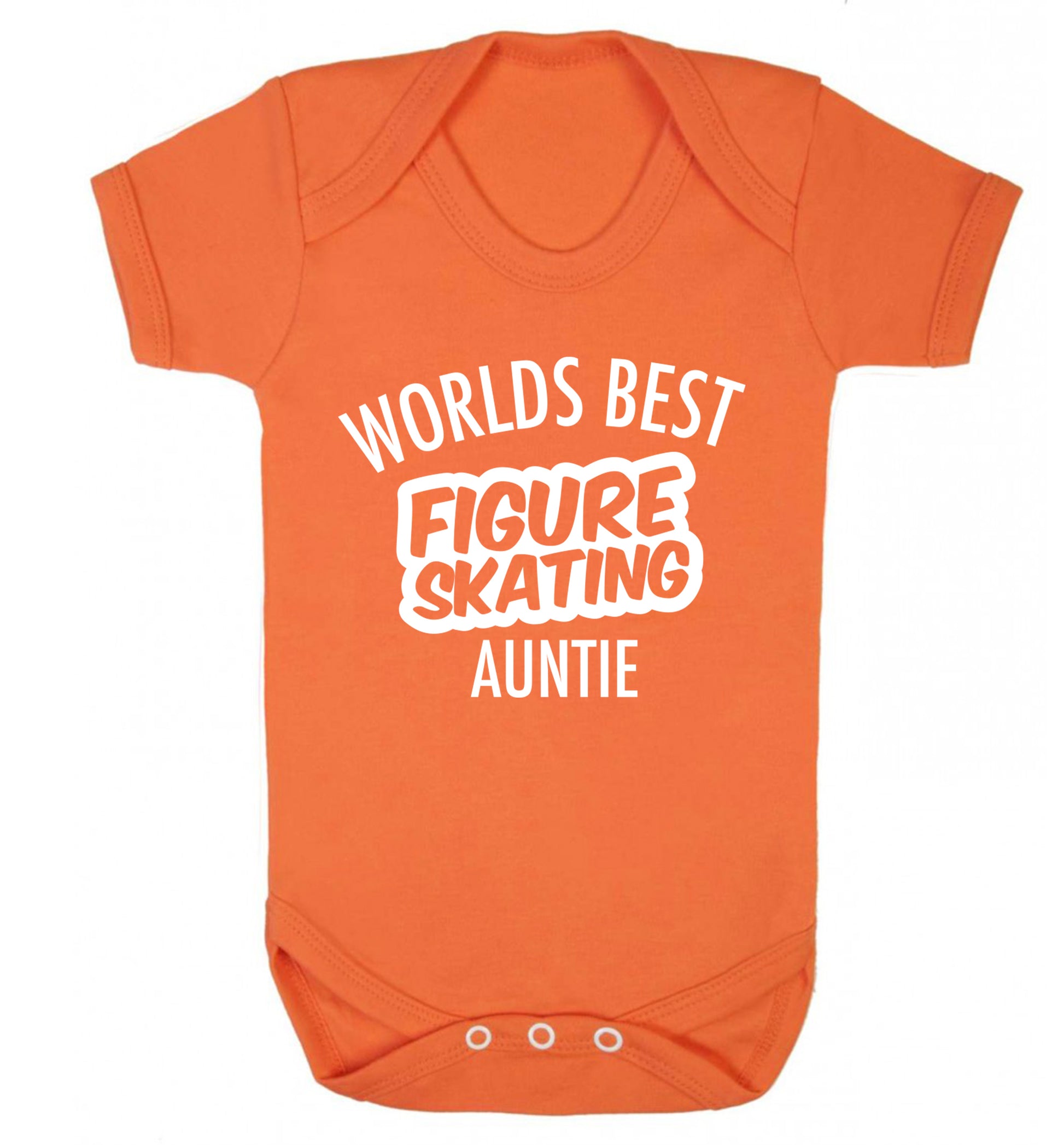 Worlds best figure skating auntie Baby Vest orange 18-24 months
