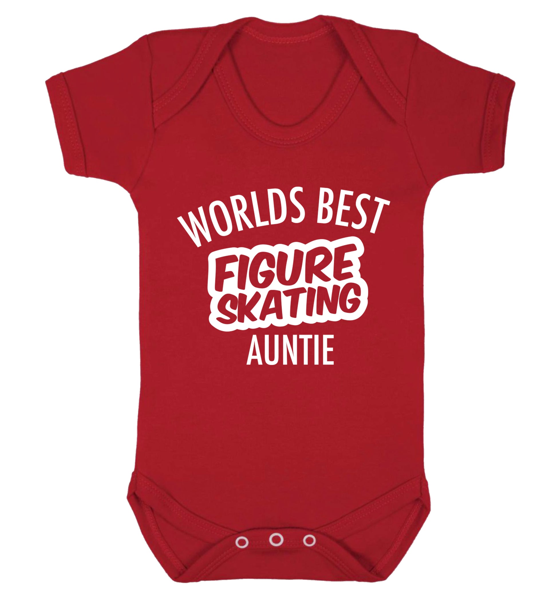 Worlds best figure skating auntie Baby Vest red 18-24 months