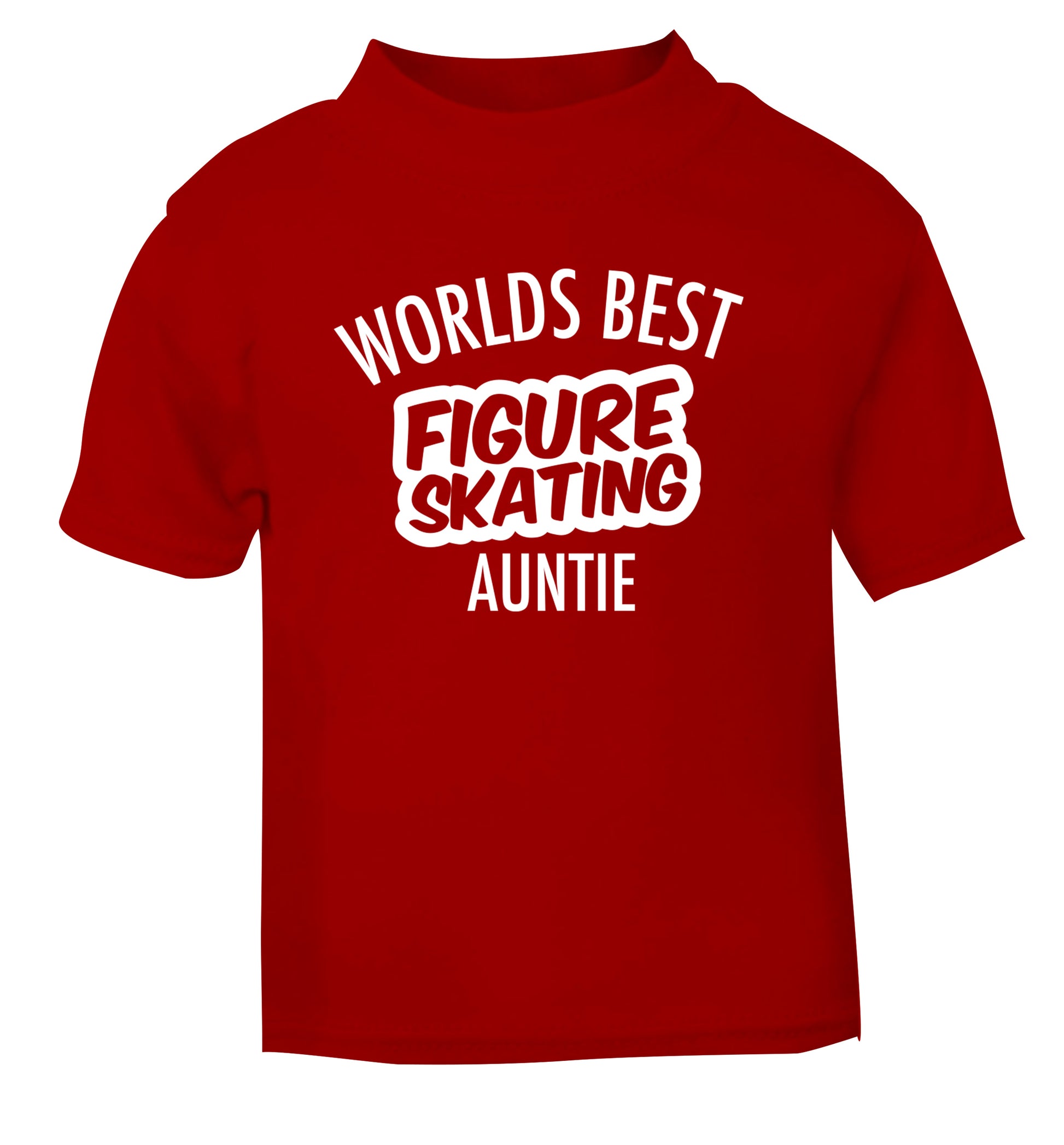Worlds best figure skating auntie red Baby Toddler Tshirt 2 Years