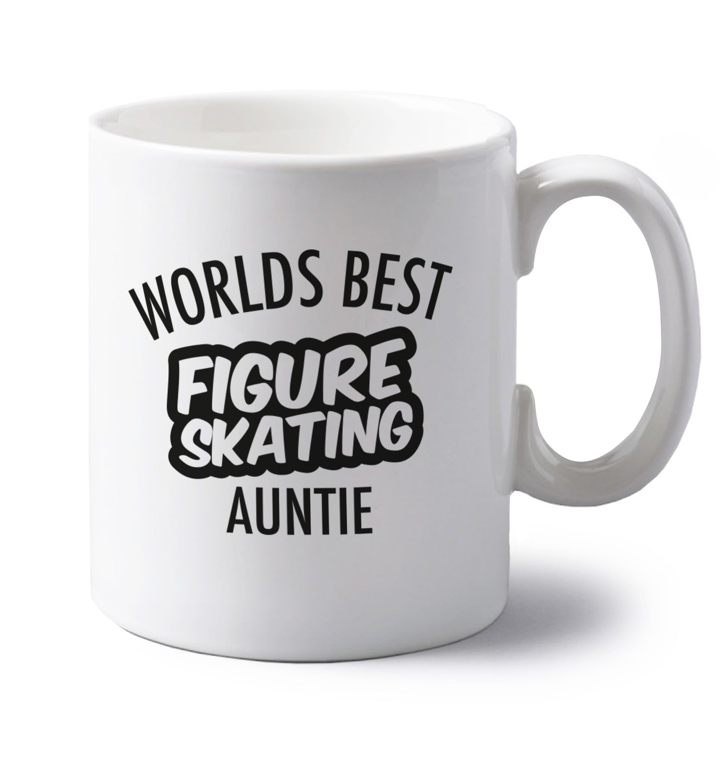 Worlds best figure skating auntie left handed white ceramic mug 