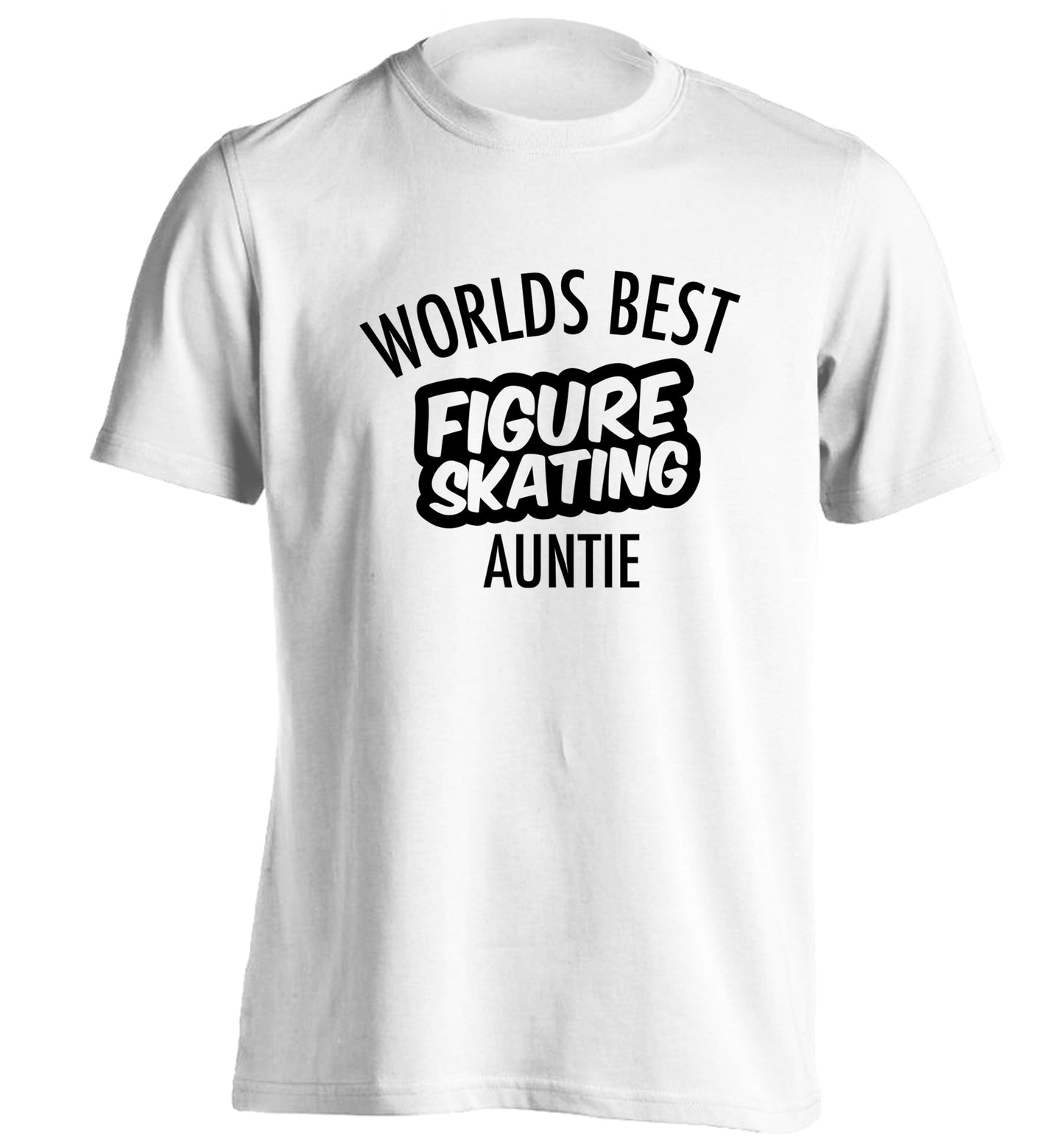 Worlds best figure skating auntie adults unisexwhite Tshirt 2XL